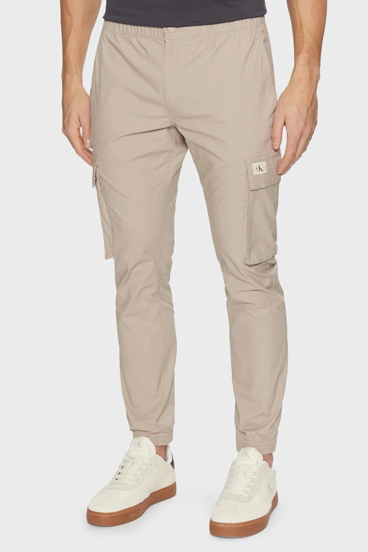 Calvin Klein Streç Pamuklu Skinny Fit Normal Bel Jogger J30J327614PAN Erkek Pantolon J30J327614 PAN BEJ - 6