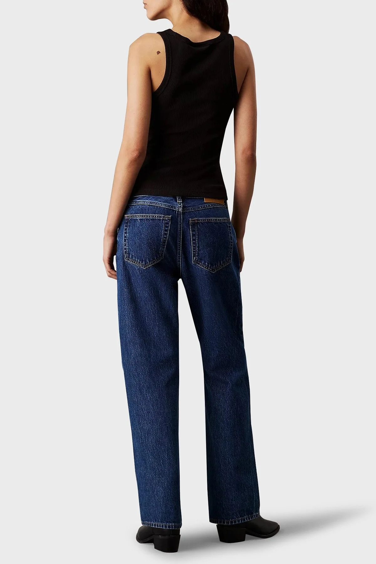 Calvin Klein Streç Pamuklu Slim Fit Bisiklet Yaka J20J224762BEH Bayan Top J20J224762 BEH SİYAH - 2