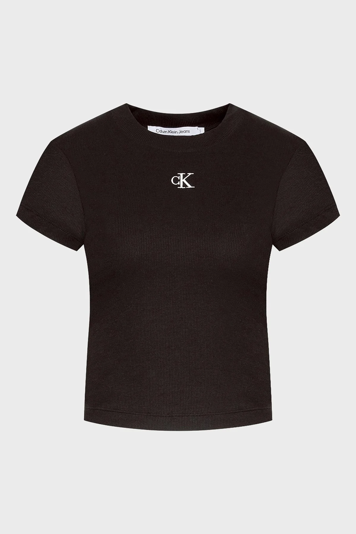 Calvin Klein Streç Pamuklu Slim Fit Crop J20J218337BEH Bayan T Shirt J20J218337 BEH SİYAH - 10
