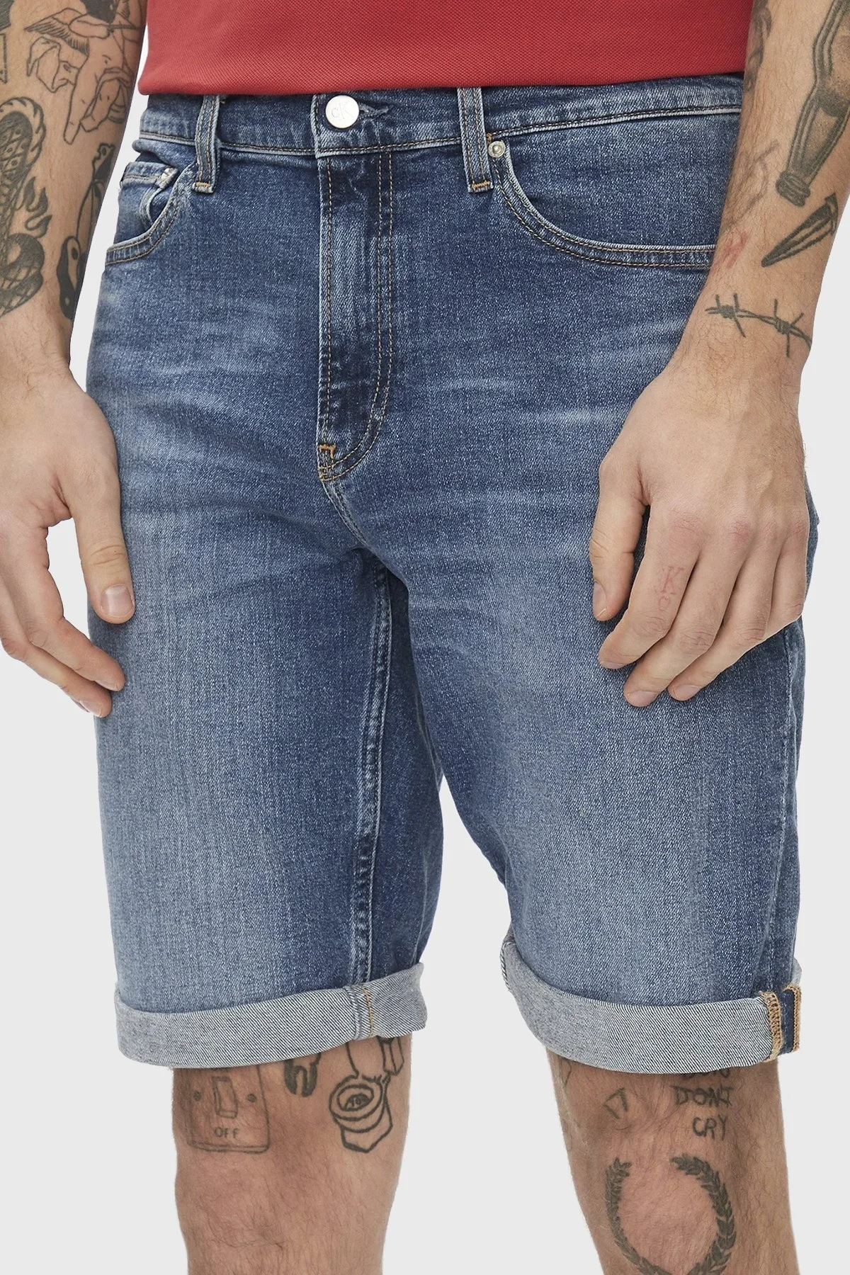 Calvin Klein Streç Pamuklu Slim Fit Denim J30J3248741A4 Erkek Short J30J324874 1A4 MAVİ - 1