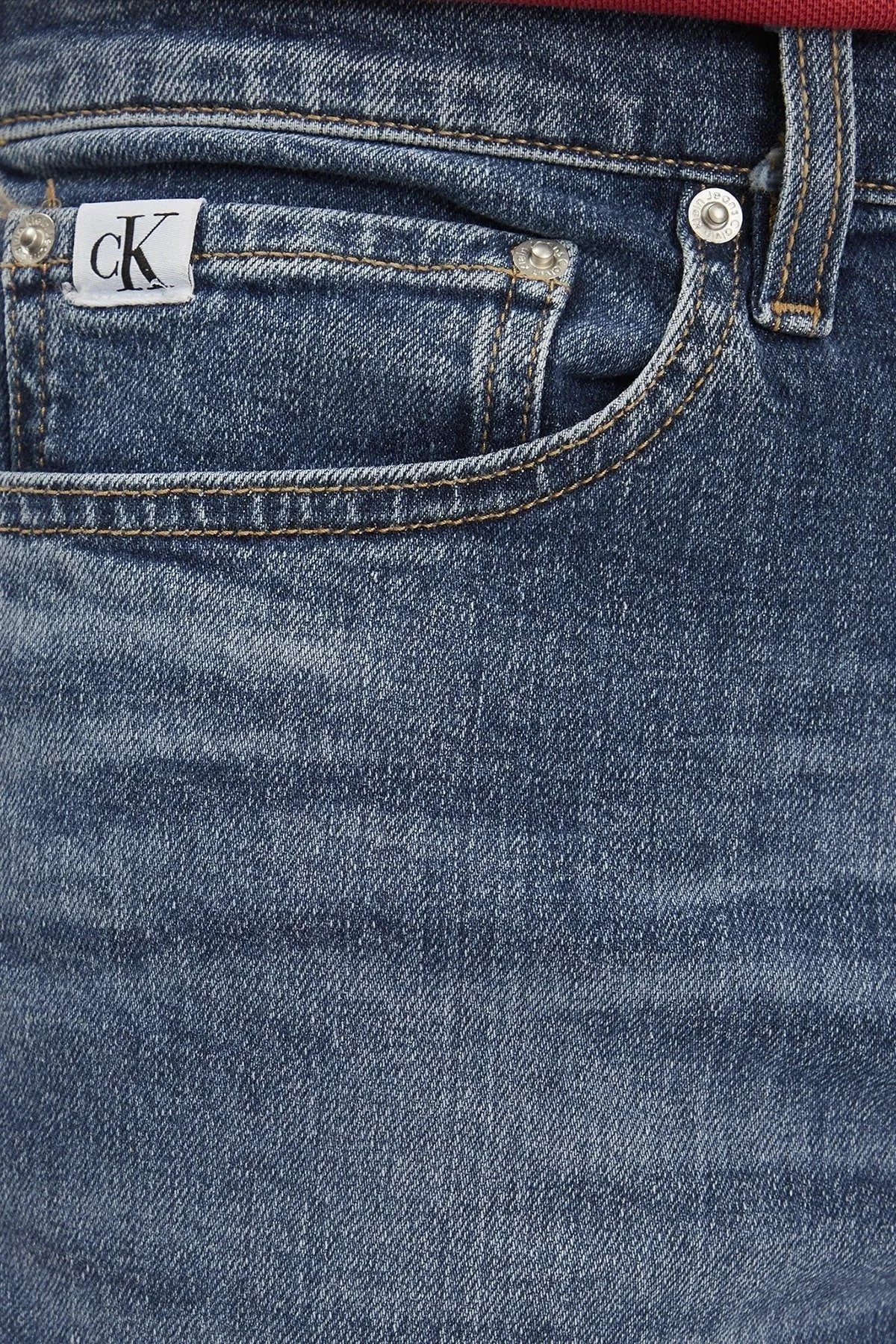 Calvin Klein Streç Pamuklu Slim Fit Denim J30J3248741A4 Erkek Short J30J324874 1A4 MAVİ - 4