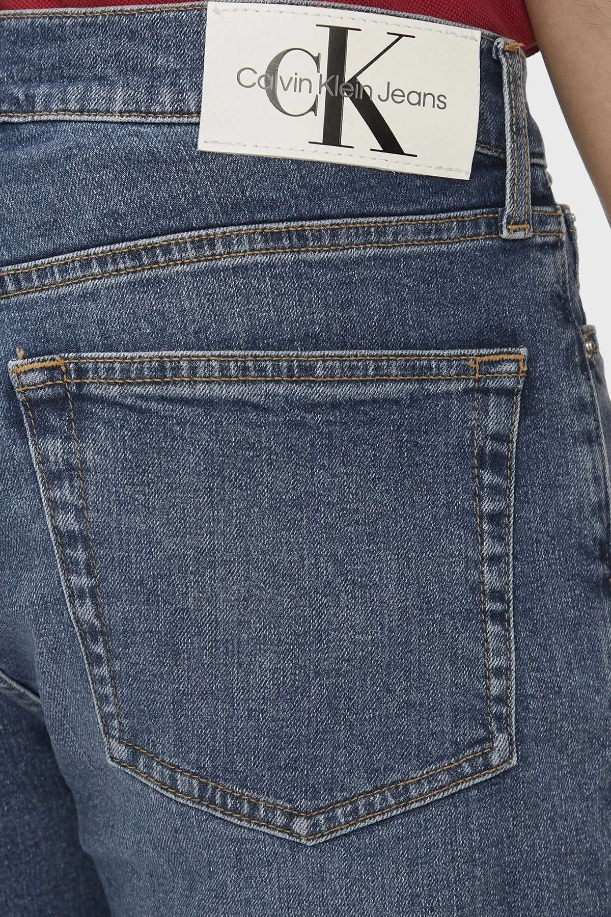 Calvin Klein Streç Pamuklu Slim Fit Denim J30J3248741A4 Erkek Short J30J324874 1A4 MAVİ - 5