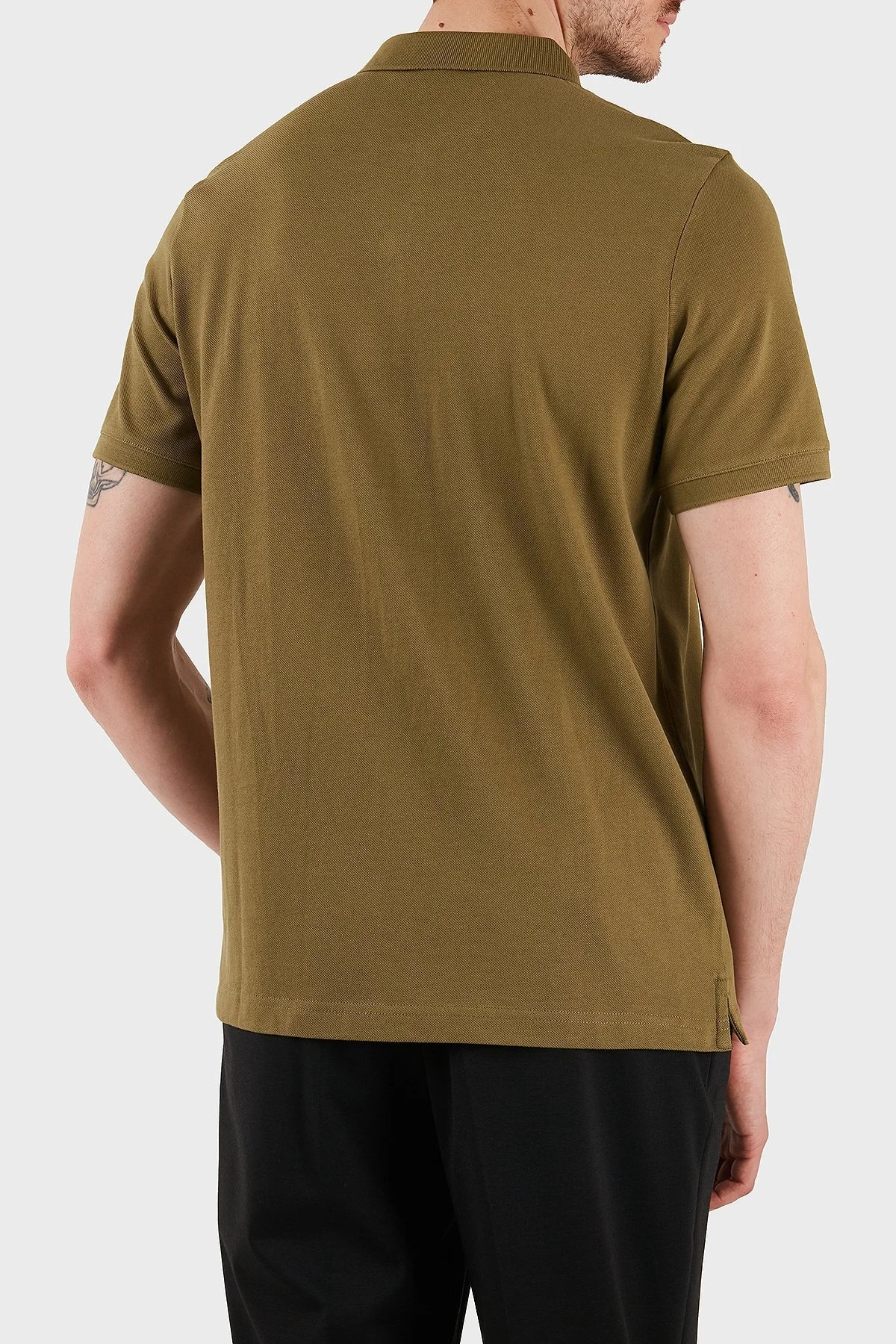 Calvin Klein Streç Pamuklu Slim Fit Düğmeli K10K111196LHT Erkek Polo Yaka T Shirt K10K111196 LHT HAKİ - 8