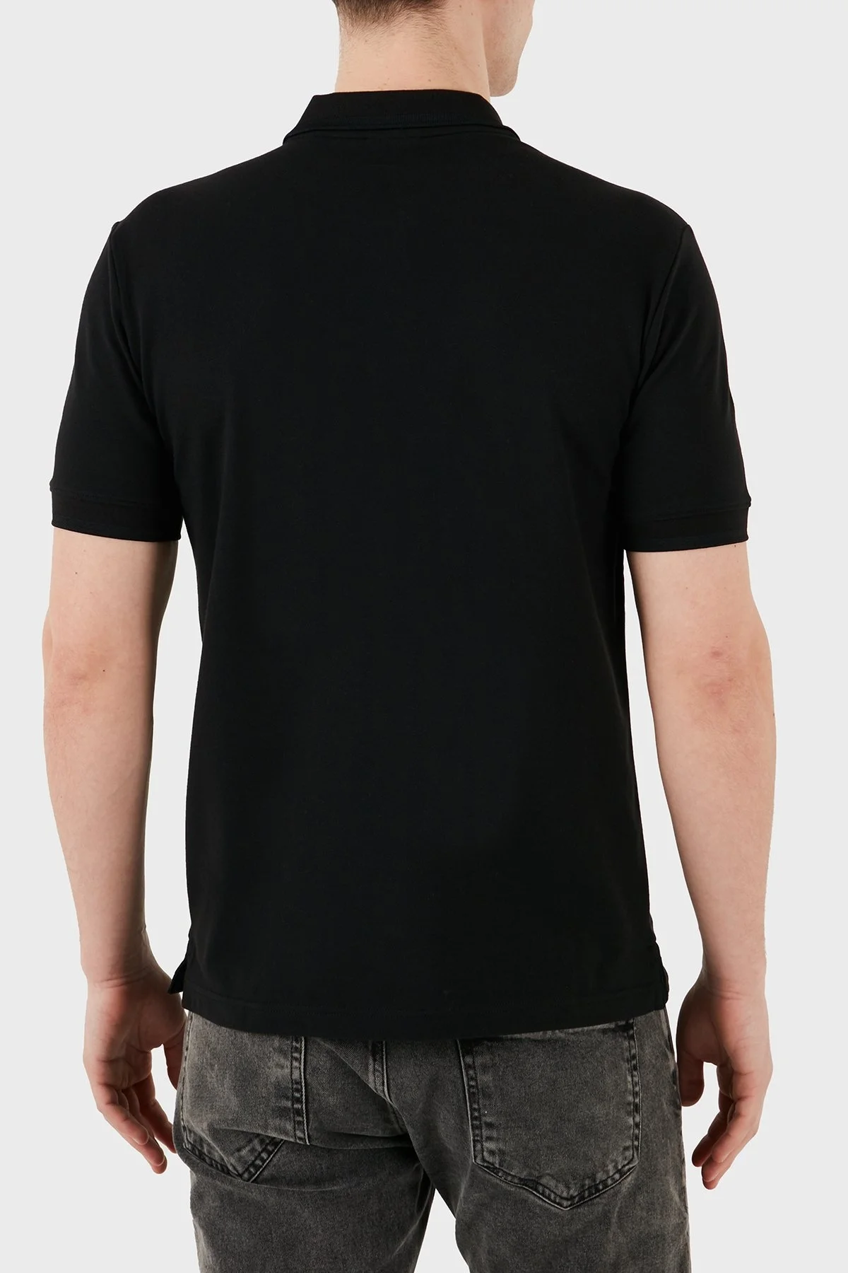 Calvin Klein Streç Pamuklu Slim Fit Düğmeli K10K114484BEH Erkek Polo Yaka T Shirt K10K114484 BEH SİYAH - 9