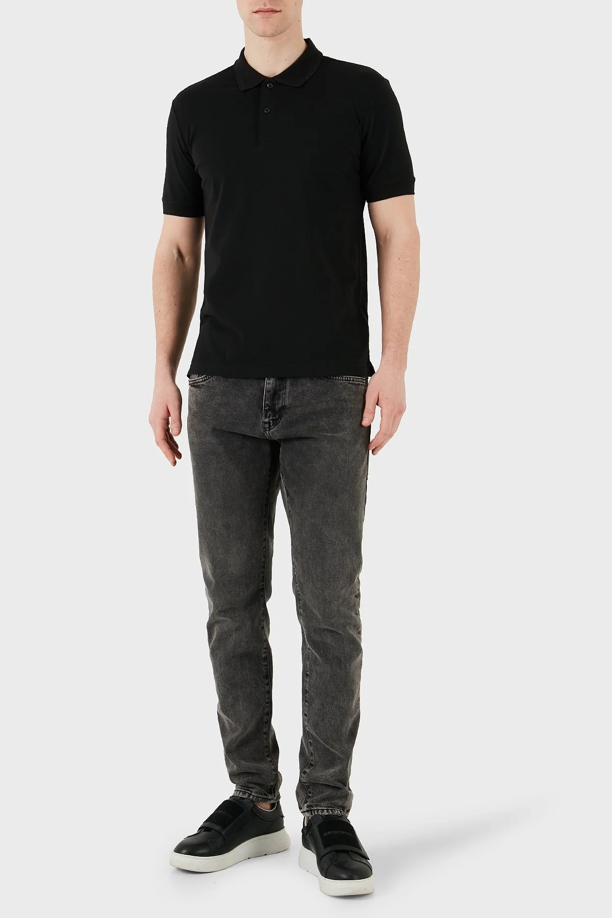 Calvin Klein Streç Pamuklu Slim Fit Düğmeli K10K114484BEH Erkek Polo Yaka T Shirt K10K114484 BEH SİYAH - 10