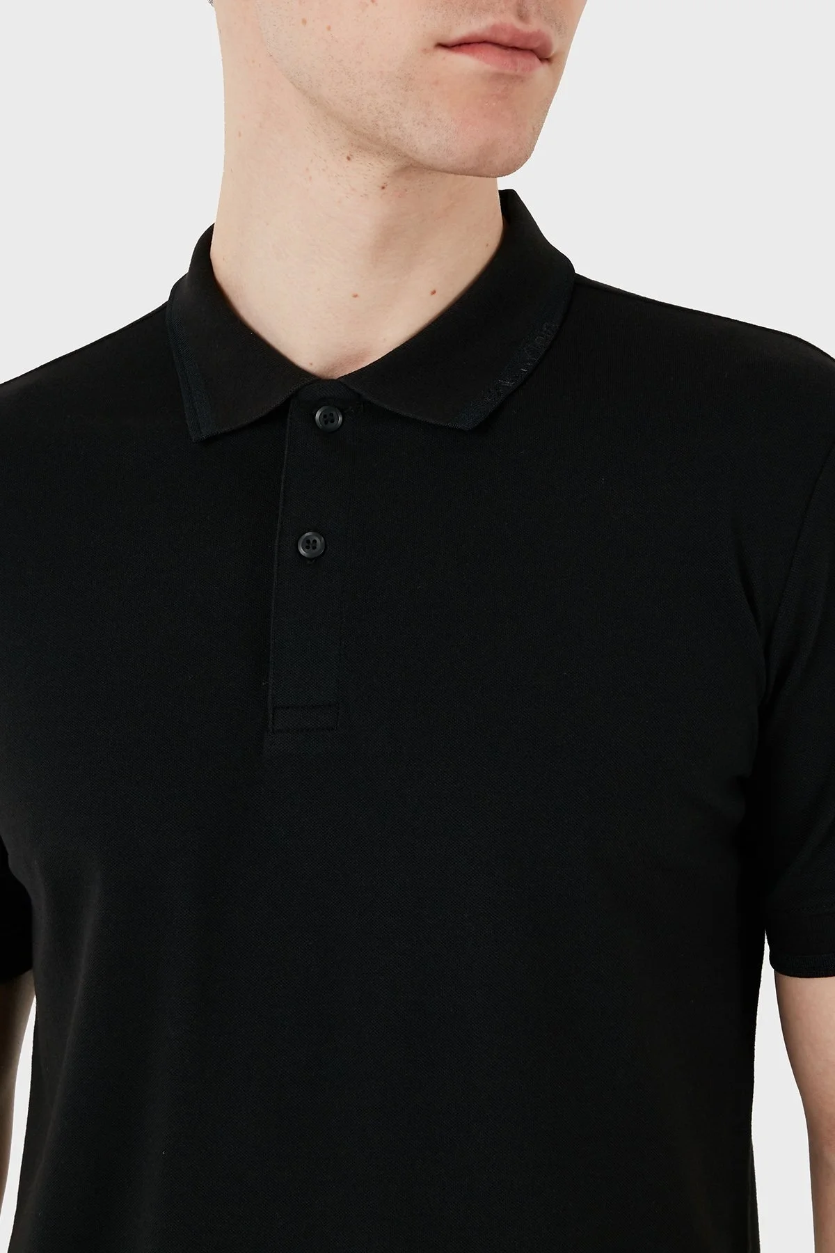 Calvin Klein Streç Pamuklu Slim Fit Düğmeli K10K114484BEH Erkek Polo Yaka T Shirt K10K114484 BEH SİYAH - 12