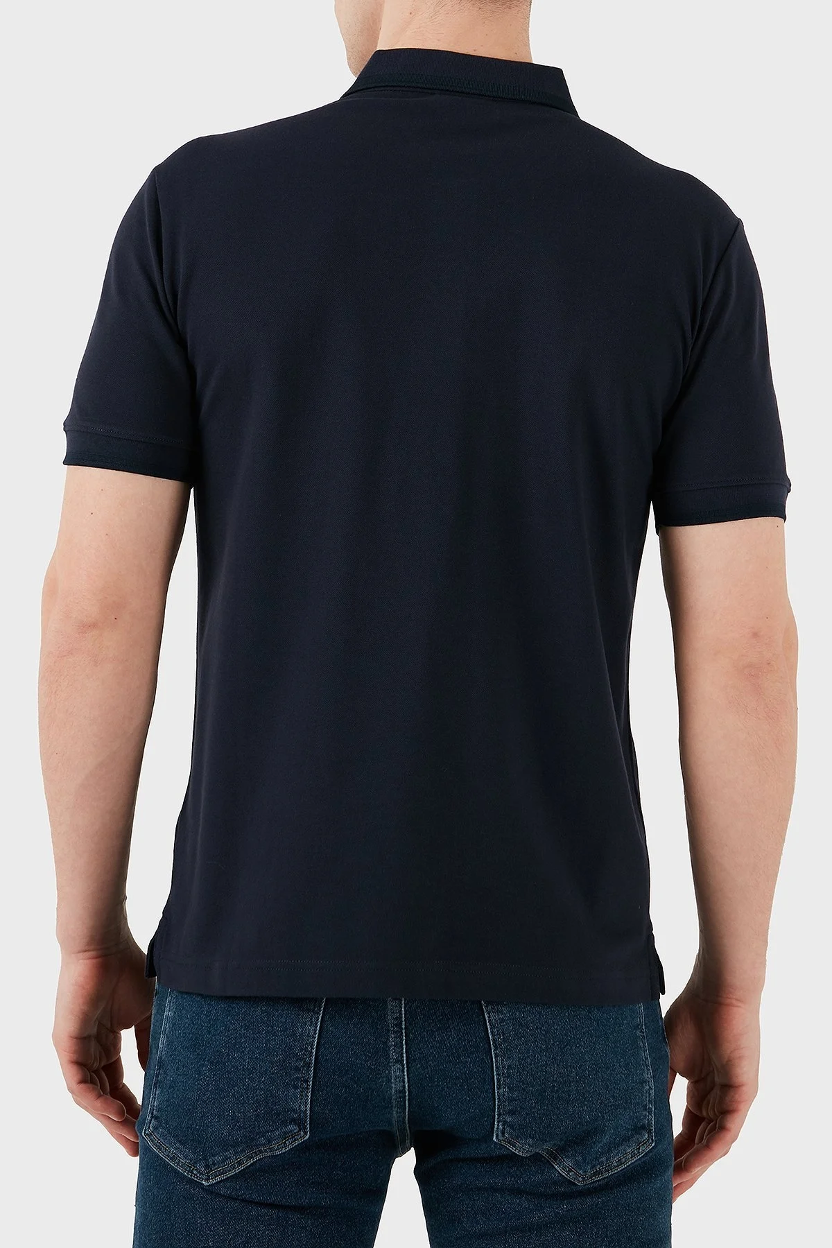 Calvin Klein Streç Pamuklu Slim Fit Düğmeli K10K114484CEF Erkek Polo Yaka T Shirt K10K114484 CEF LACİVERT - 9