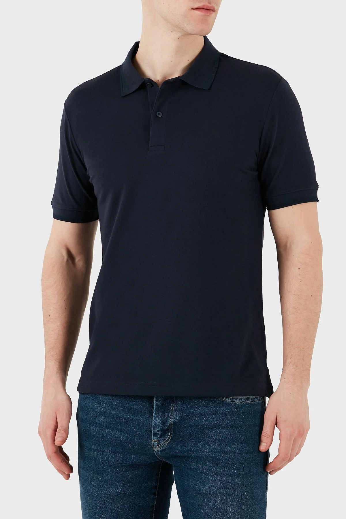 Calvin Klein Streç Pamuklu Slim Fit Düğmeli K10K114484CEF Erkek Polo Yaka T Shirt K10K114484 CEF LACİVERT - 11