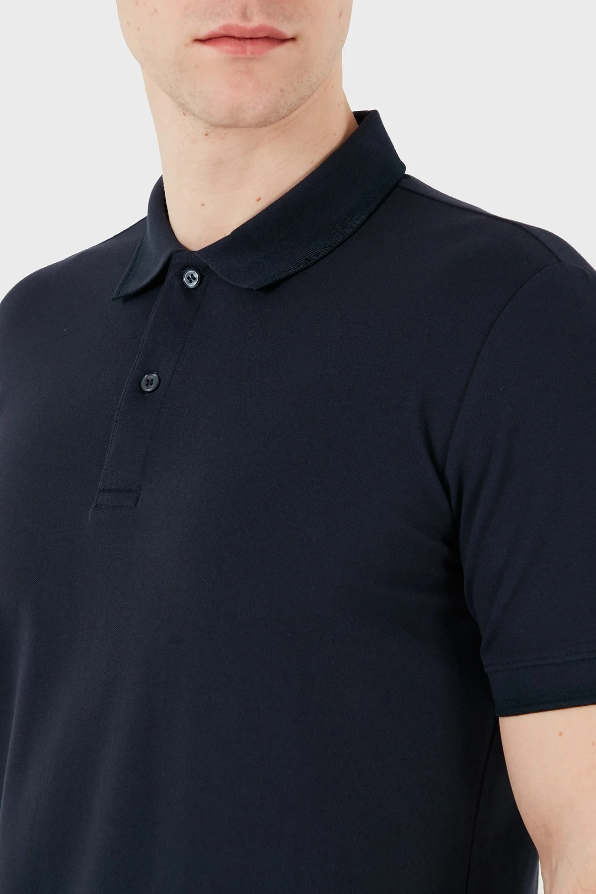 Calvin Klein Streç Pamuklu Slim Fit Düğmeli K10K114484CEF Erkek Polo Yaka T Shirt K10K114484 CEF LACİVERT - 12