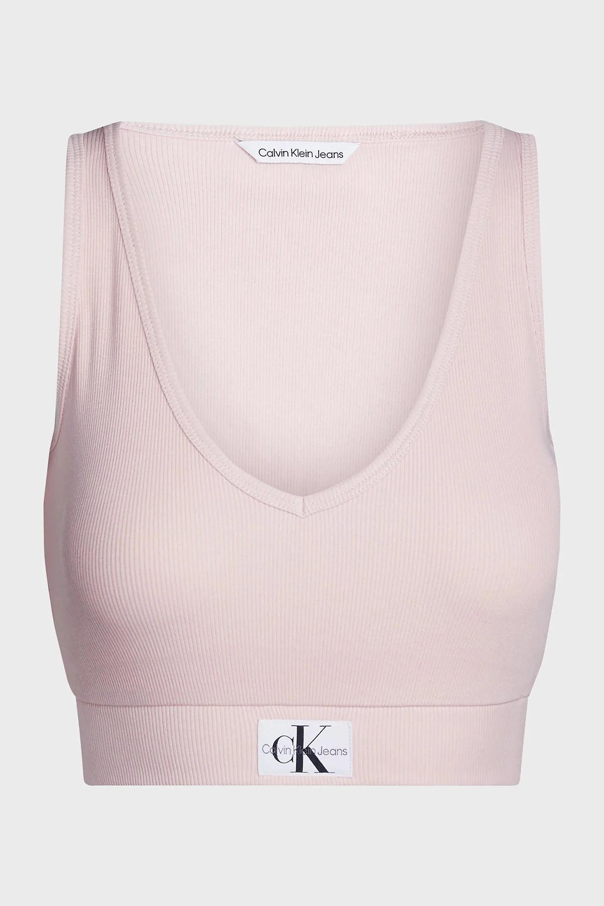 Calvin Klein Streç Pamuklu Slim Fit J20J223356TF6 Bayan Top J20J223356 TF6 PUDRA - 4