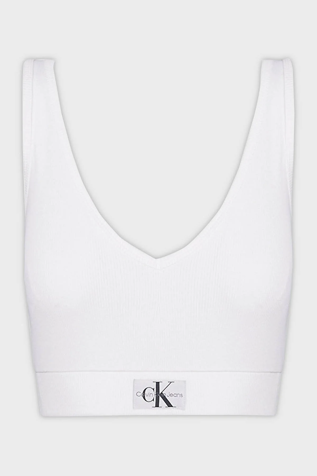 Calvin Klein Streç Pamuklu Slim Fit J20J223356YAF Bayan Top J20J223356 YAF BEYAZ - 5