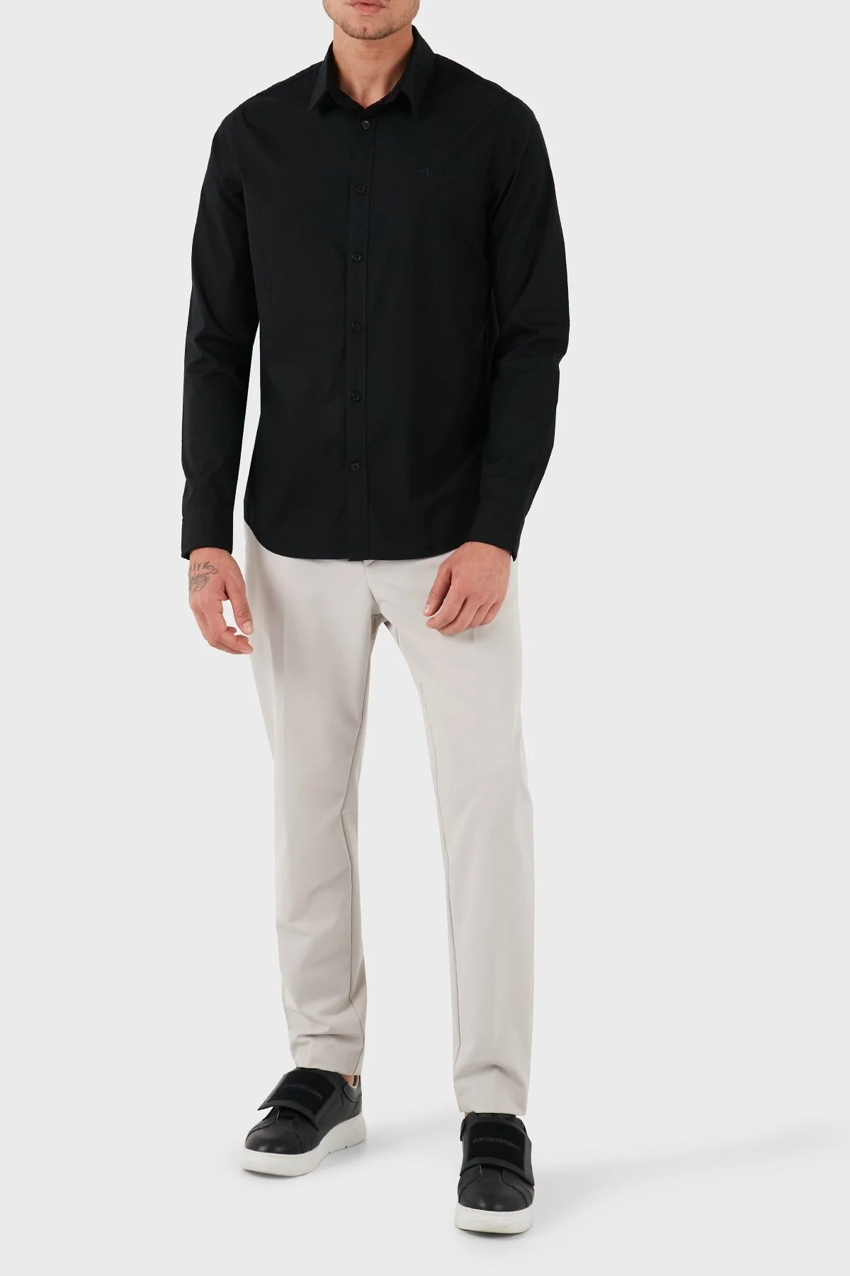 Calvin Klein Streç Pamuklu Slim Fit J30J324614BEH Erkek Gömlek J30J324614 BEH SİYAH - 6