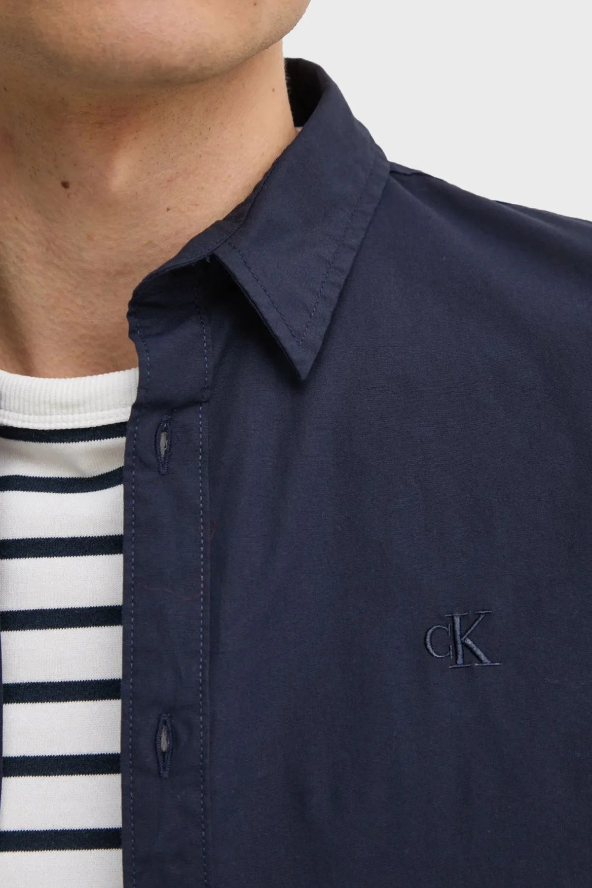 Calvin Klein Streç Pamuklu Slim Fit J30J324614CHW Erkek Gömlek J30J324614 CHW LACİVERT - 10