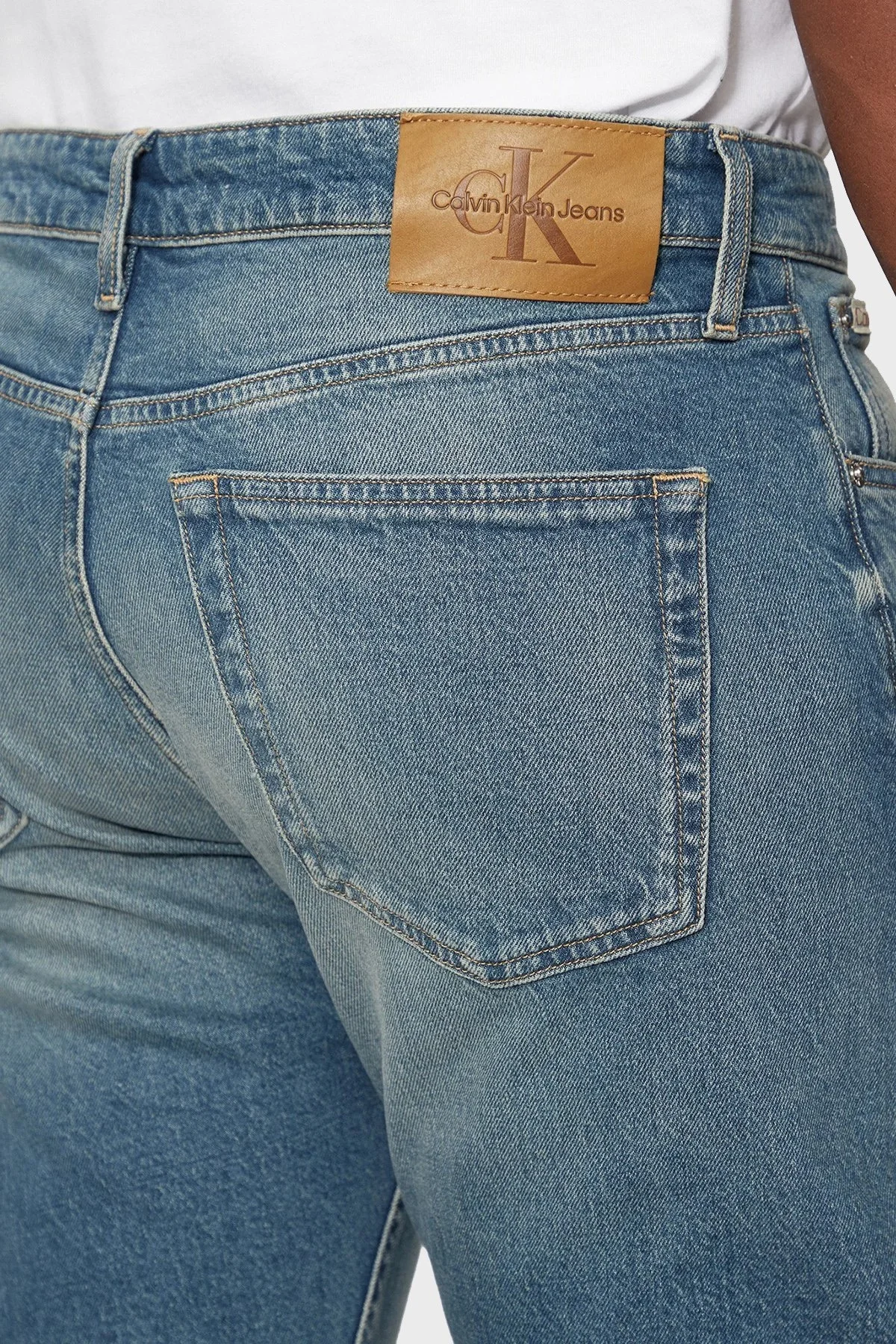 Calvin Klein Streç Pamuklu Slim Fit Jeans J30J3263611A4 Erkek Kot Pantolon J30J326361 1A4 LACİVERT - 5