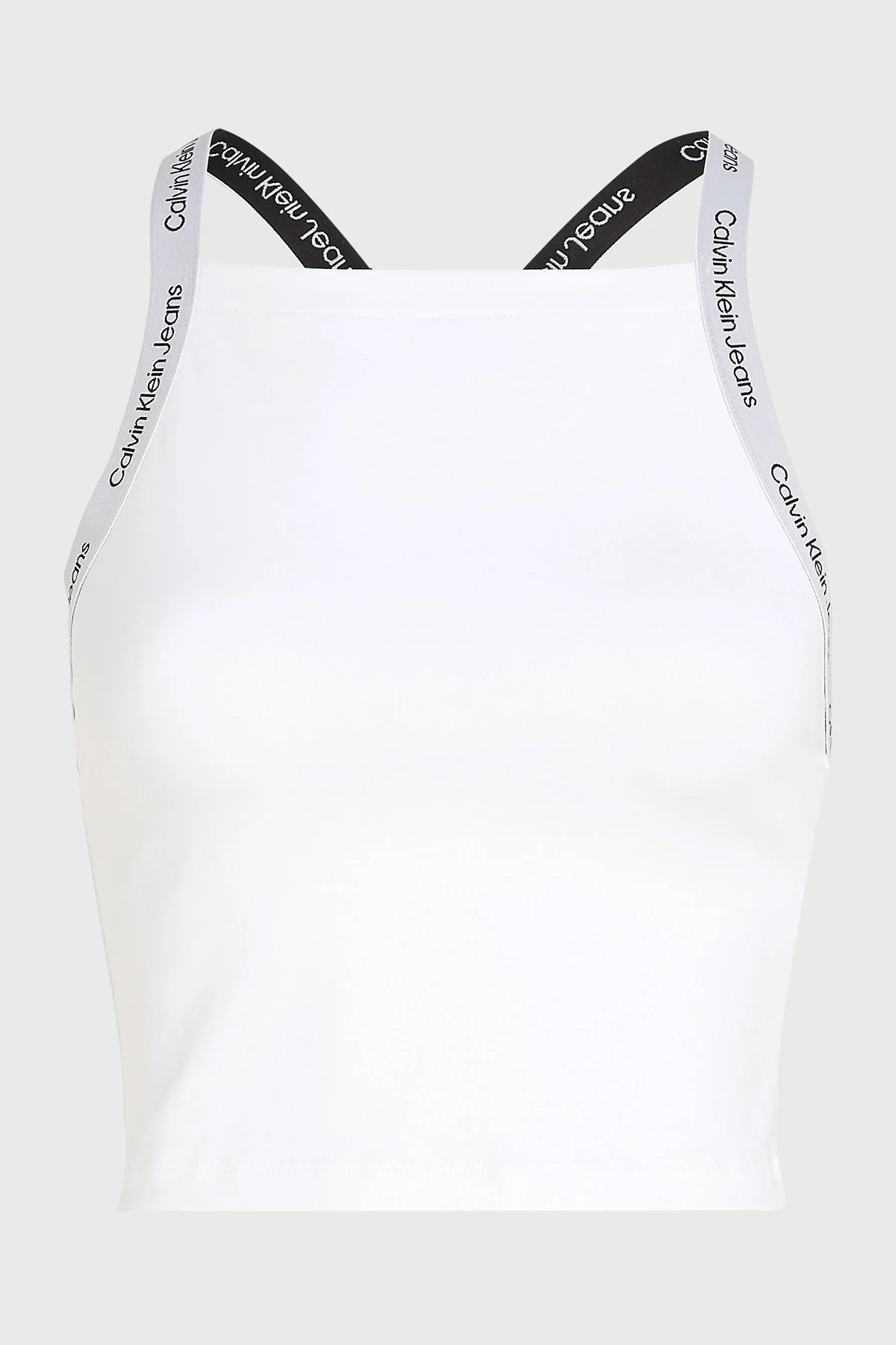 Calvin Klein Streç Pamuklu Slim Fit Kare Yaka J20J223110YAF Bayan Top J20J223110 YAF BEYAZ - 5