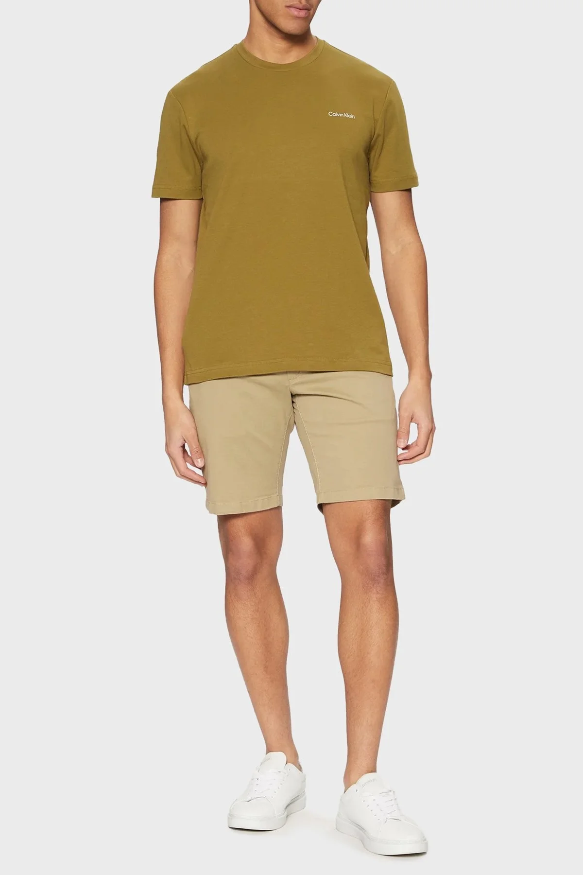 Calvin Klein Streç Pamuklu Slim Fit Normal Bel K10K114063HI0 Erkek Short K10K114063 HI0 BEJ - 7