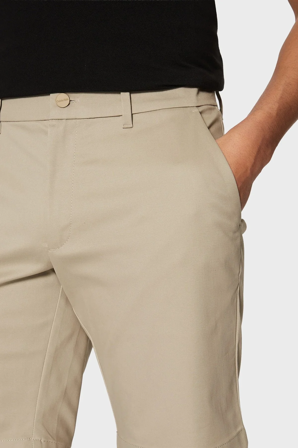 Calvin Klein Streç Pamuklu Slim Fit Normal Bel K10K114071PAH Erkek Short K10K114071 PAH BEJ - 10