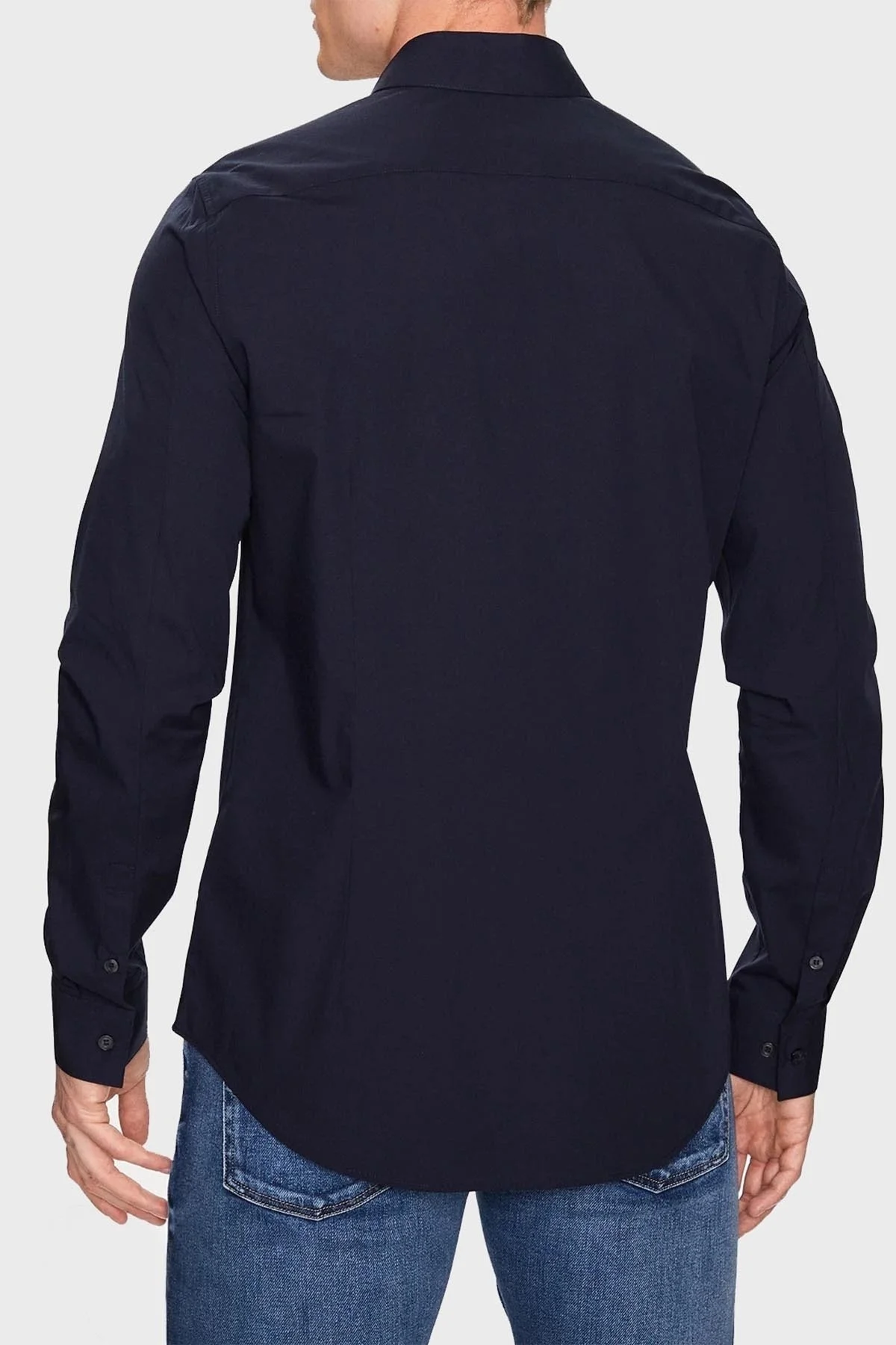 Calvin Klein Streç Pamuklu Slim Fit Poplin J30J319065CHW Erkek Gömlek J30J319065 CHW LACİVERT - 2