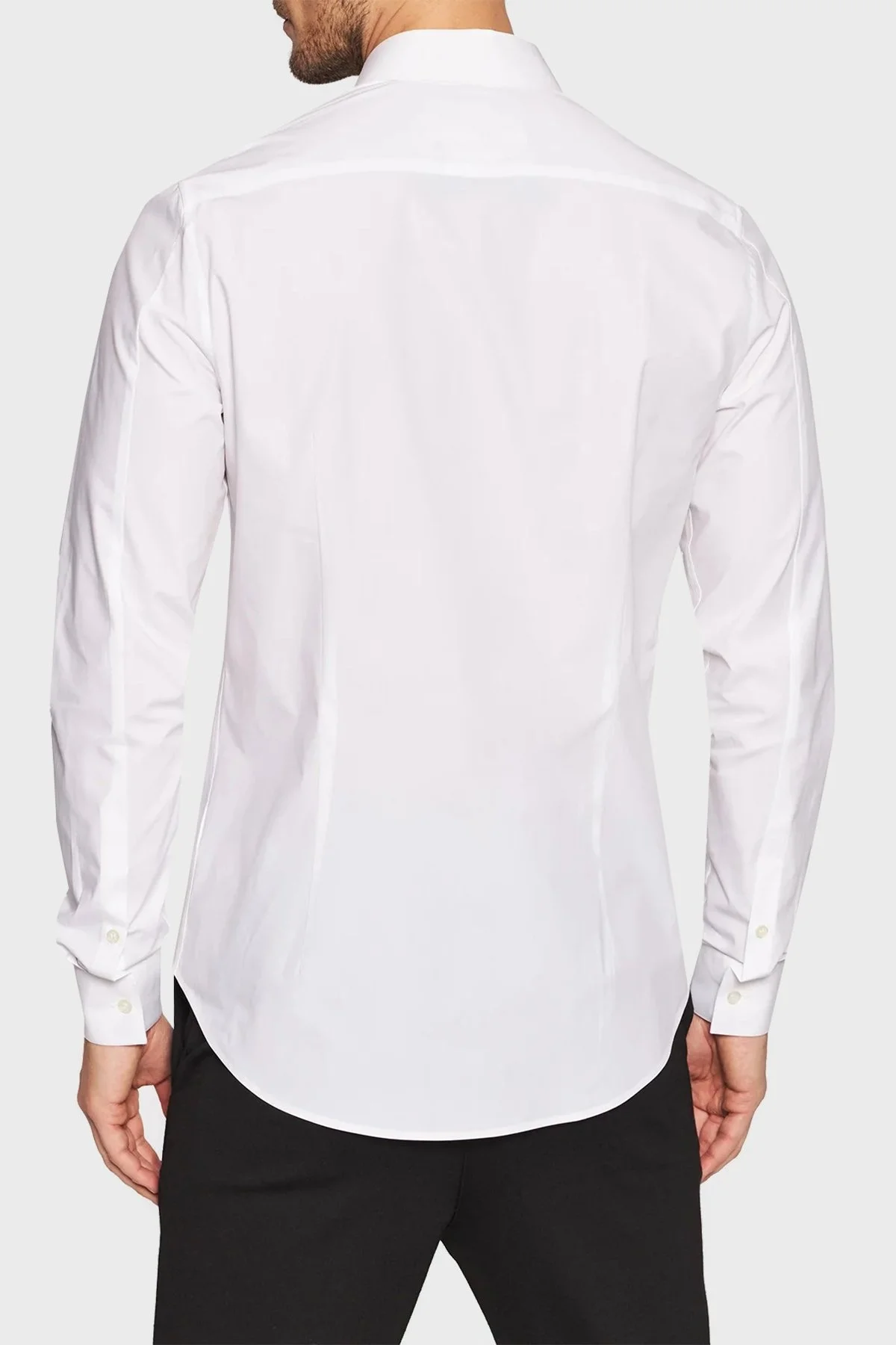 Calvin Klein Streç Pamuklu Slim Fit Poplin J30J319065YAF Erkek Gömlek J30J319065YAF BEYAZ - 3