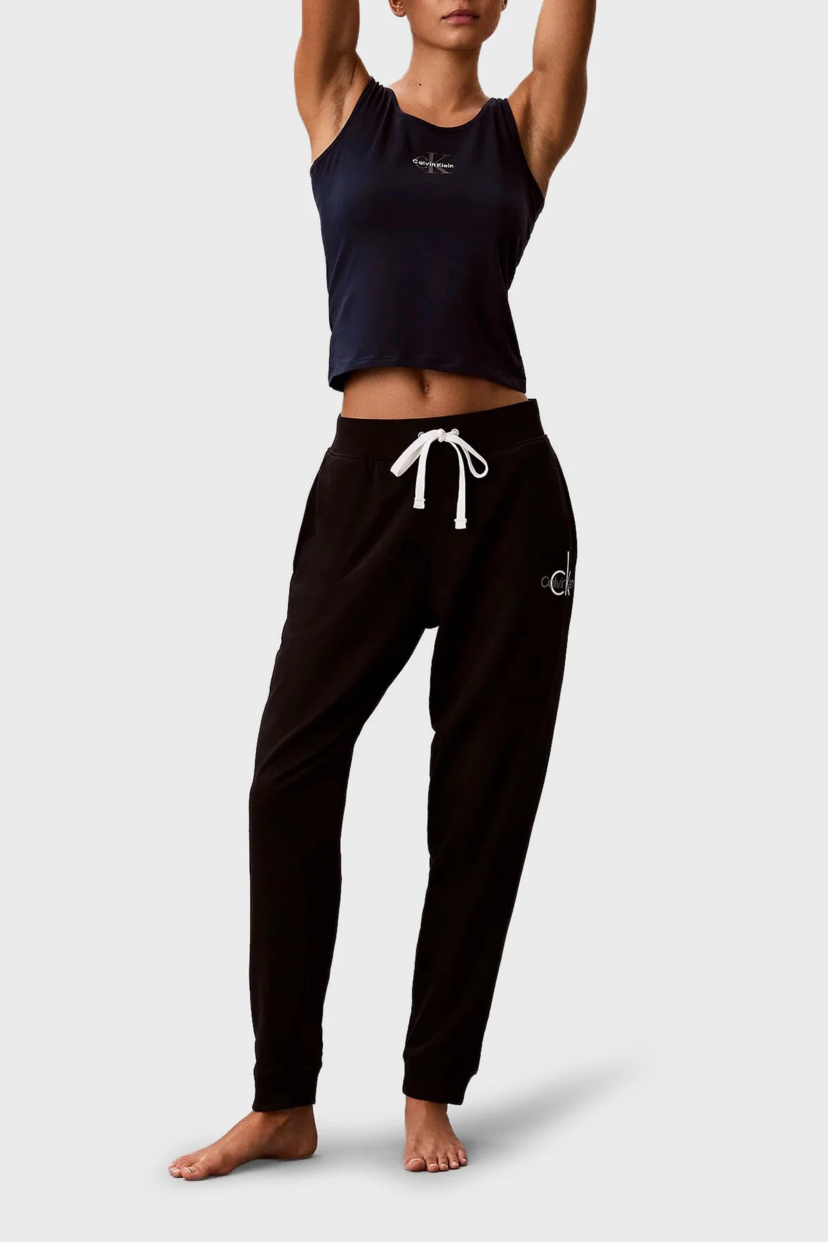 Calvin Klein Streç Pamuklu Yuvarlak Yaka Logolu LV00QS76030PP Kadın Atlet LV00QS7603 0PP LACİVERT - 2