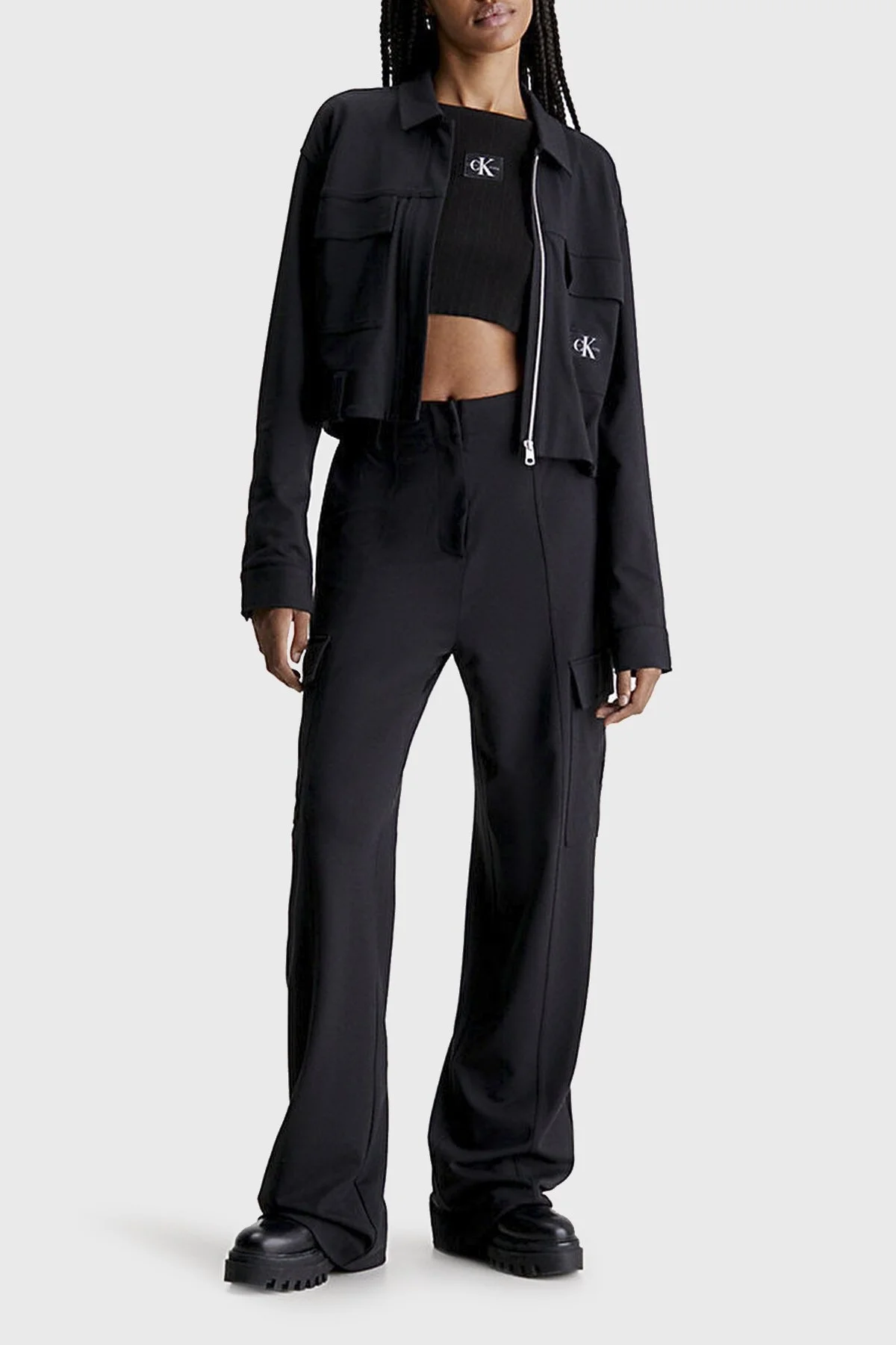 Calvin Klein Streç Regular Fit Fermuarlı J20J222555BEH Bayan Ceket J20J222555 BEH SİYAH - 3