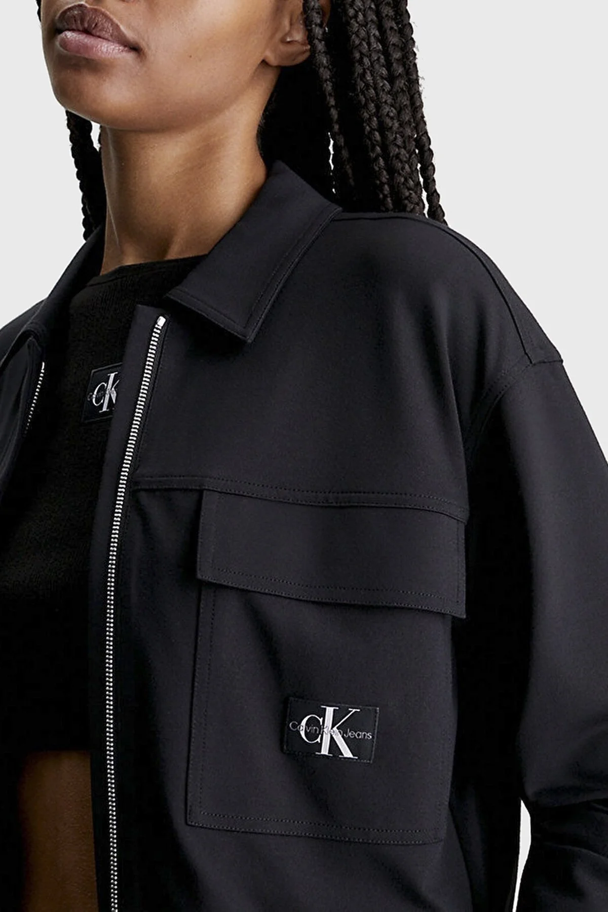 Calvin Klein Streç Regular Fit Fermuarlı J20J222555BEH Bayan Ceket J20J222555 BEH SİYAH - 4