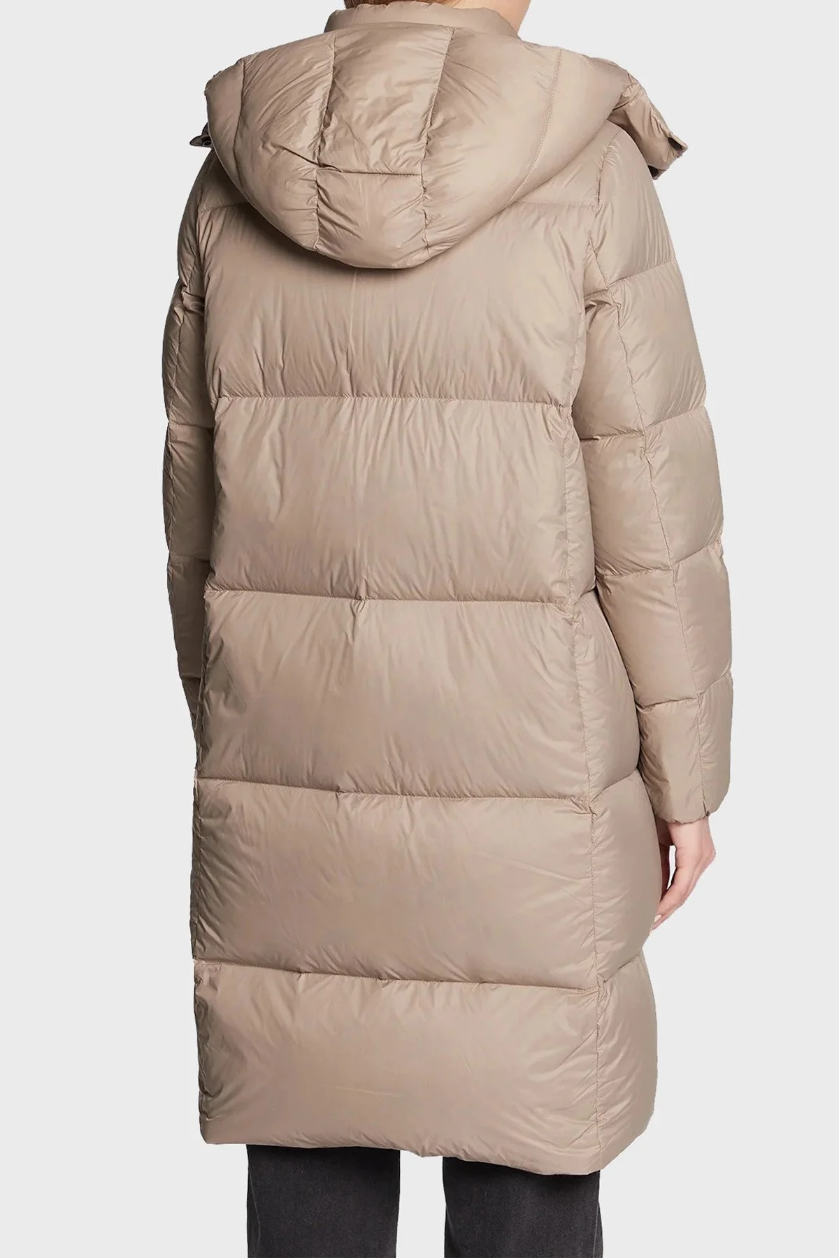Calvin Klein Su Geçirmez Kuş Tüyü Dolgulu Çıkarılabilir Kapüşonlu Uzun Bayan Mont J20J219820 A03 BEJ - 3