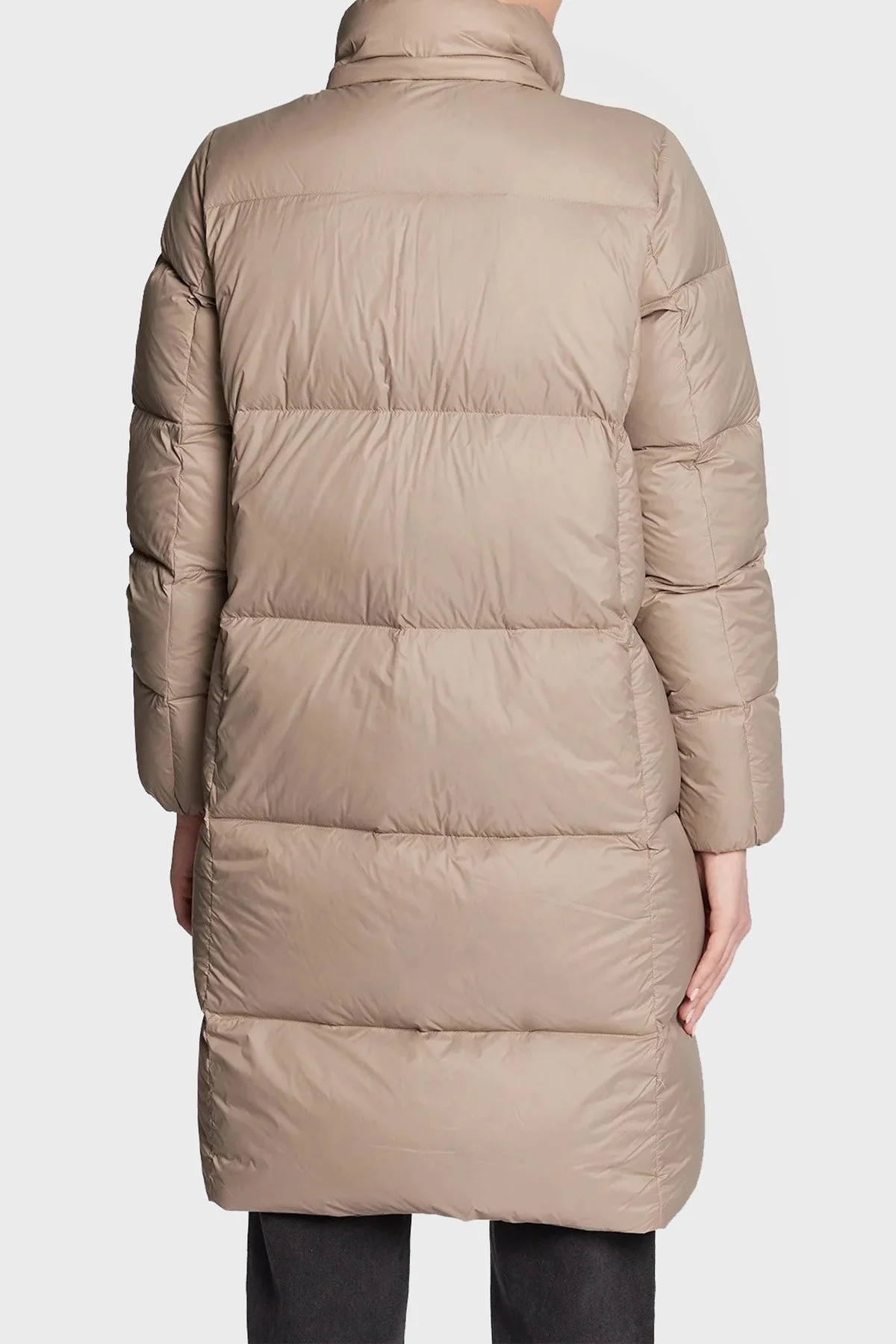 Calvin Klein Su Geçirmez Kuş Tüyü Dolgulu Çıkarılabilir Kapüşonlu Uzun Bayan Mont J20J219820 A03 BEJ - 4