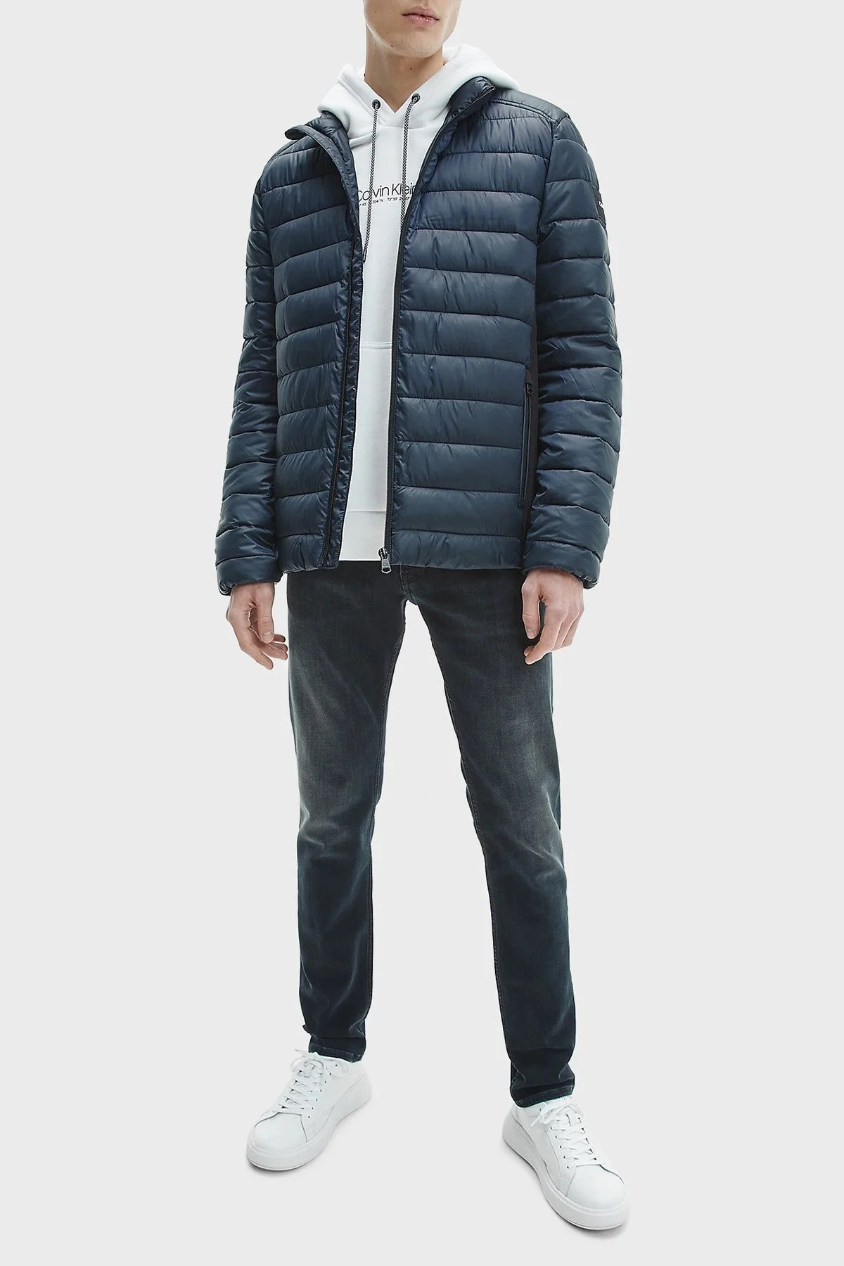 Calvin Klein Su Geçirmez Regular Fit Dik Yaka Şişme Erkek Mont K10K108291 DW4 LACİVERT - 4