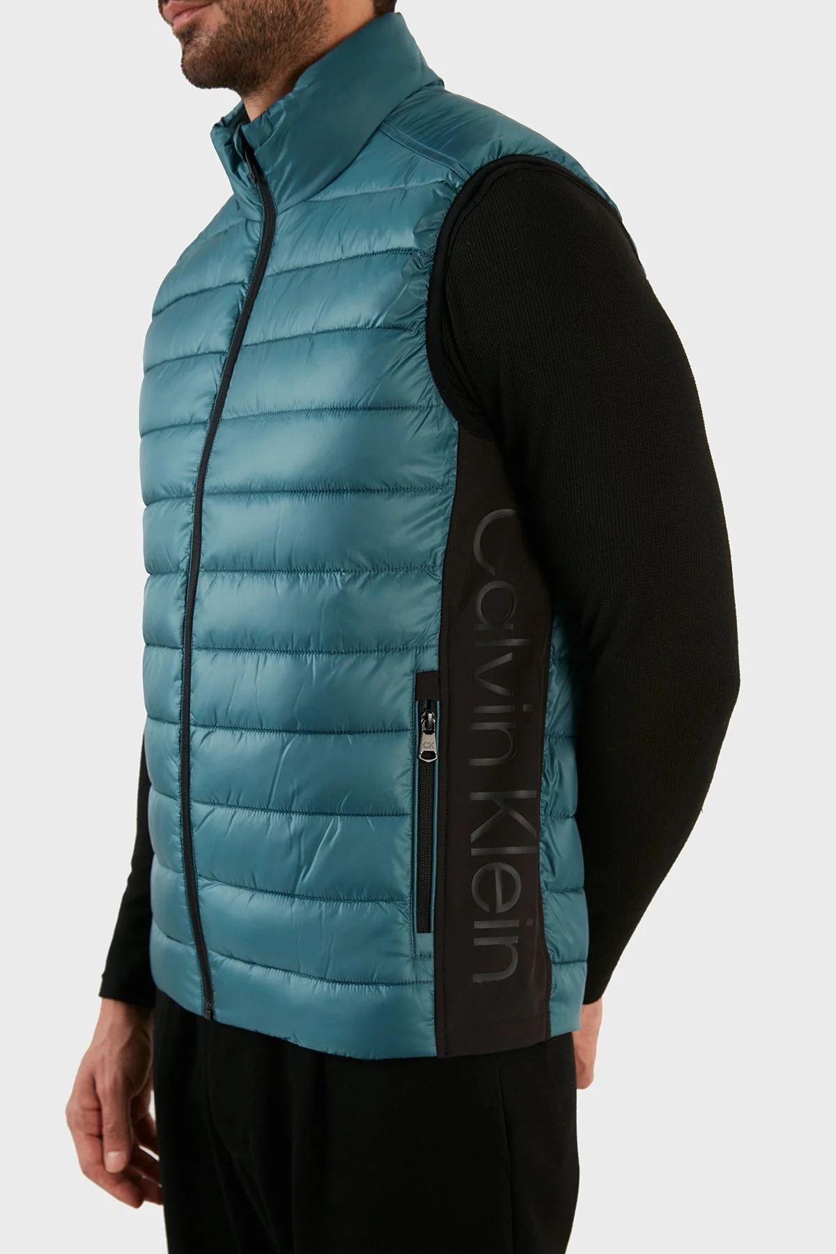 Calvin Klein Su Geçirmez Regular Fit Dik Yaka Şişme Erkek Yelek K10K108292 DAZ PETROL - 6