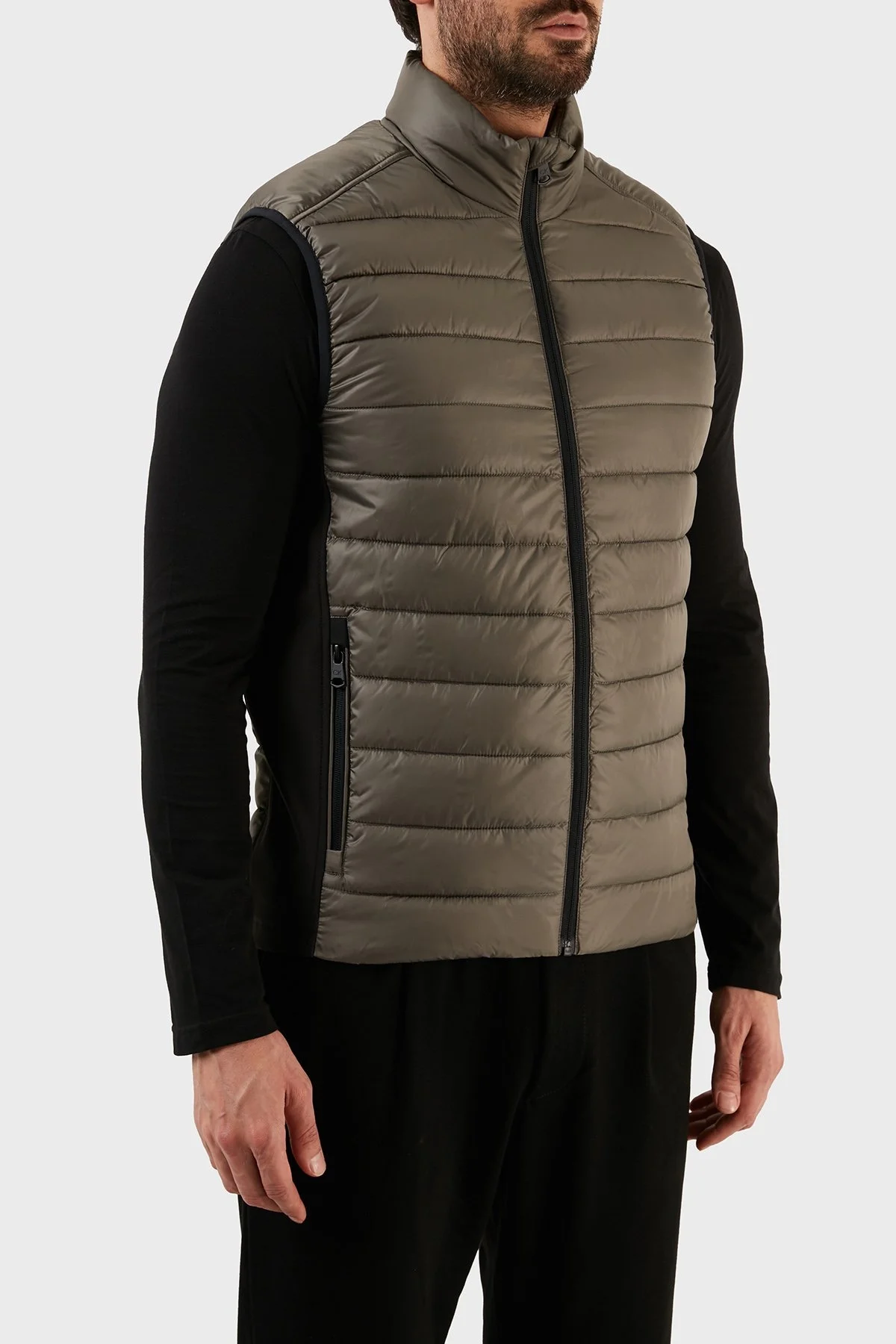 Calvin Klein Su Geçirmez Regular Fit Dik Yaka Şişme Erkek Yelek K10K108292 PCS GRİ - 3