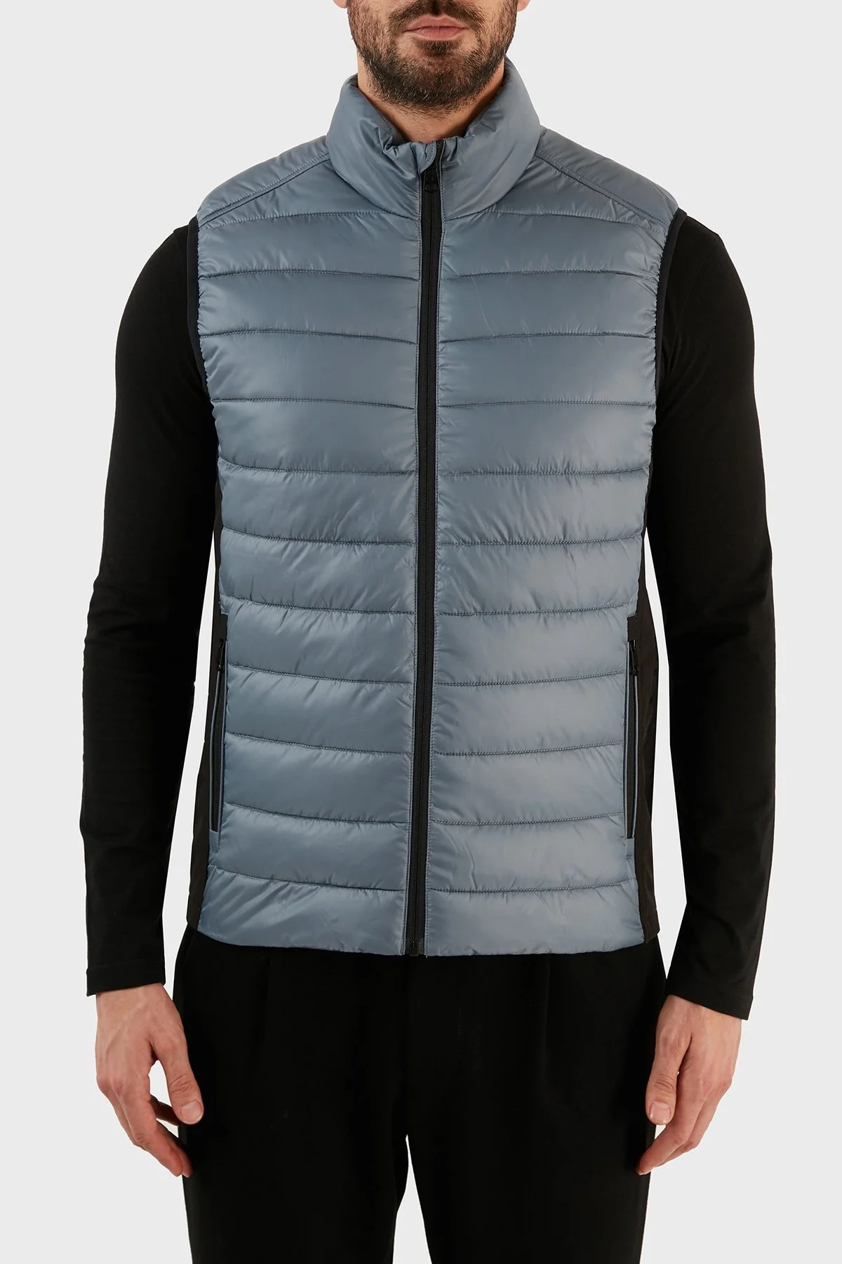 Calvin Klein Su Geçirmez Regular Fit Dik Yaka Şişme Erkek Yelek K10K108292 POC GRİ - 1