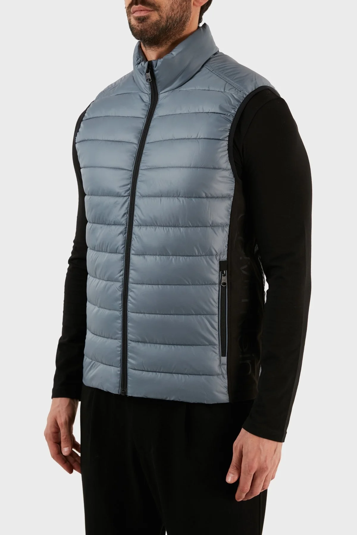 Calvin Klein Su Geçirmez Regular Fit Dik Yaka Şişme Erkek Yelek K10K108292 POC GRİ - 2