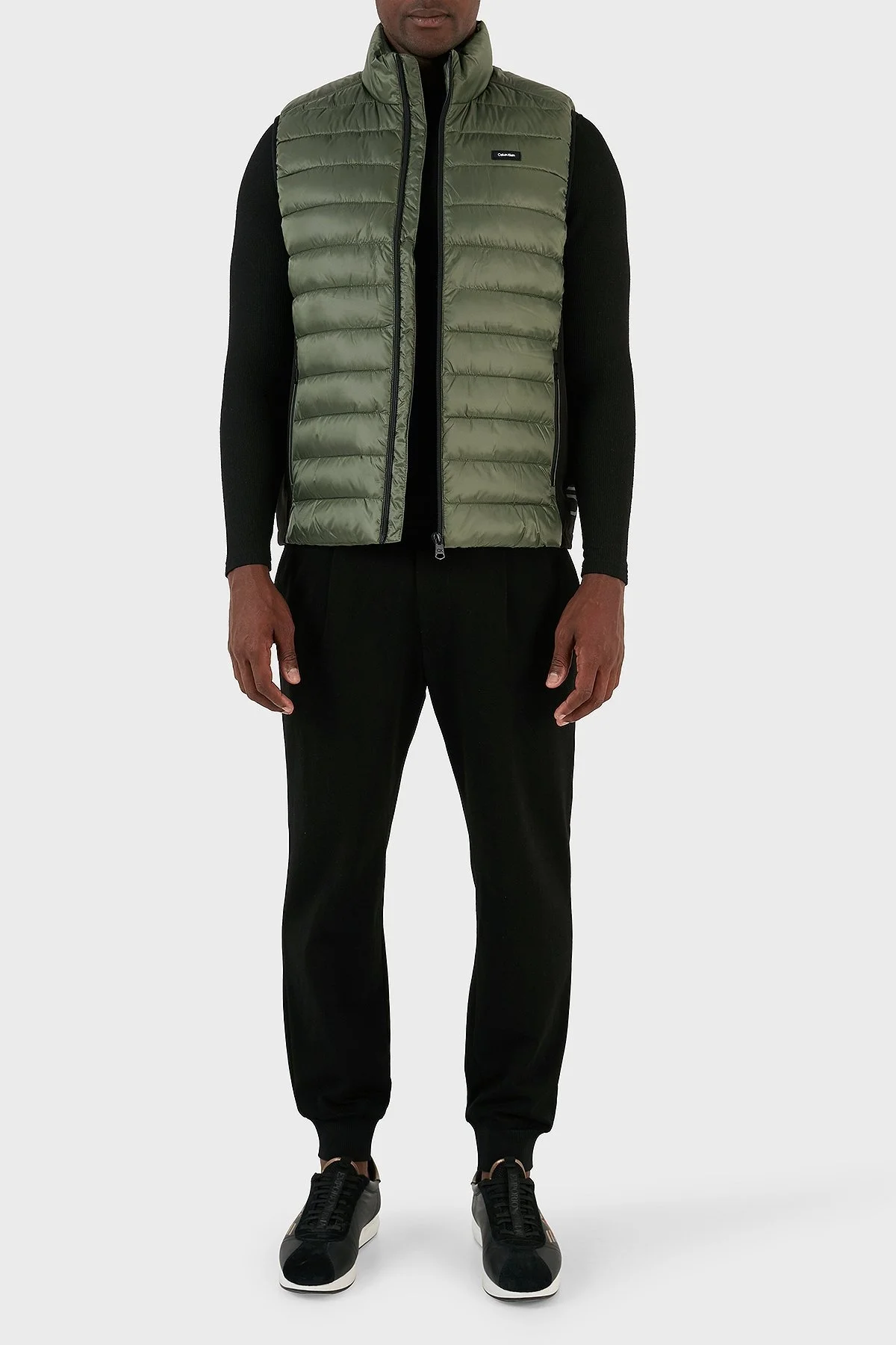 Calvin Klein Su Geçirmez Regular Fit Dik Yaka Şişme K10K108292LLP Erkek Yelek K10K108292 LLP HAKİ - 4