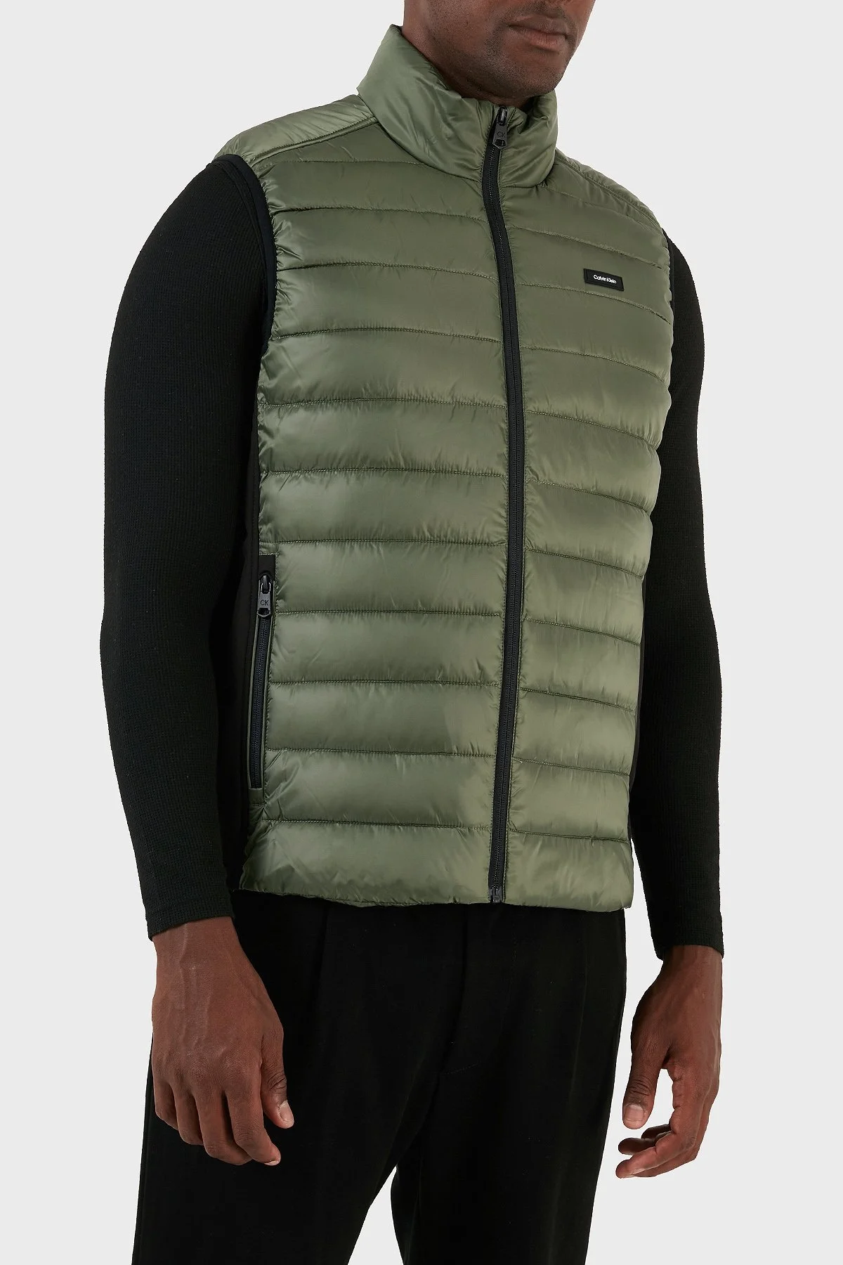 Calvin Klein Su Geçirmez Regular Fit Dik Yaka Şişme K10K108292LLP Erkek Yelek K10K108292 LLP HAKİ - 6