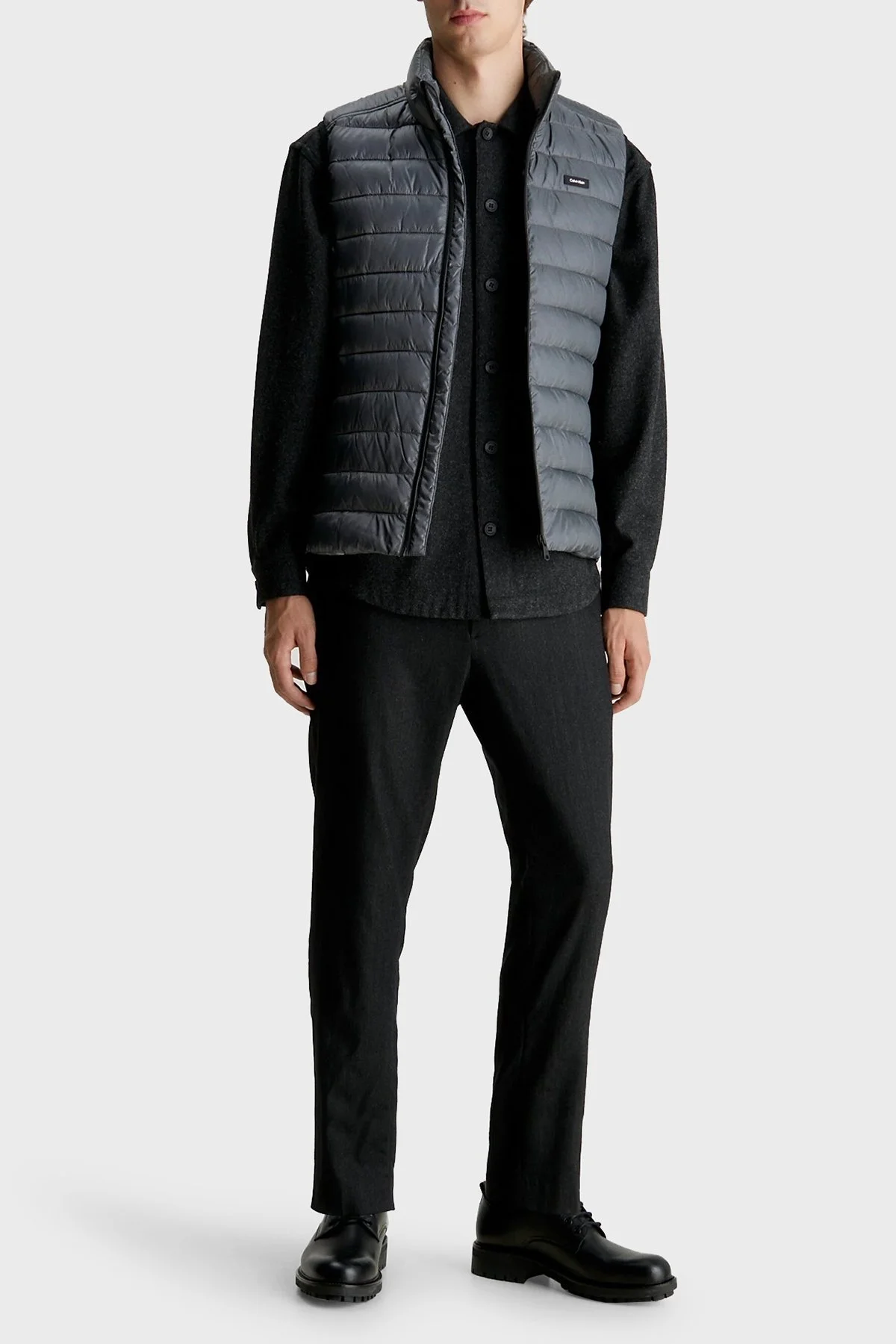 Calvin Klein Su Geçirmez Regular Fit Dik Yaka Şişme K10K108292PC9 Erkek Yelek K10K108292 PC9 GRİ - 4