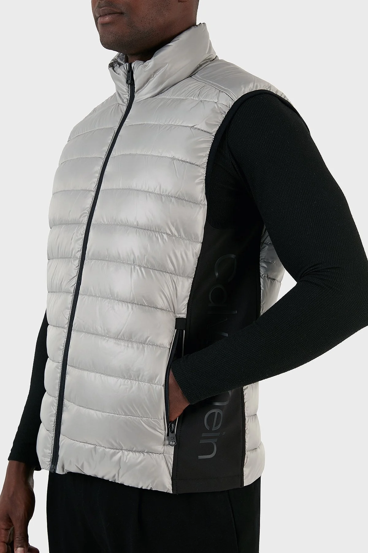 Calvin Klein Su Geçirmez Regular Fit Dik Yaka Şişme K10K108292PRZ Erkek Yelek K10K108292 PRZ GRİ - 3