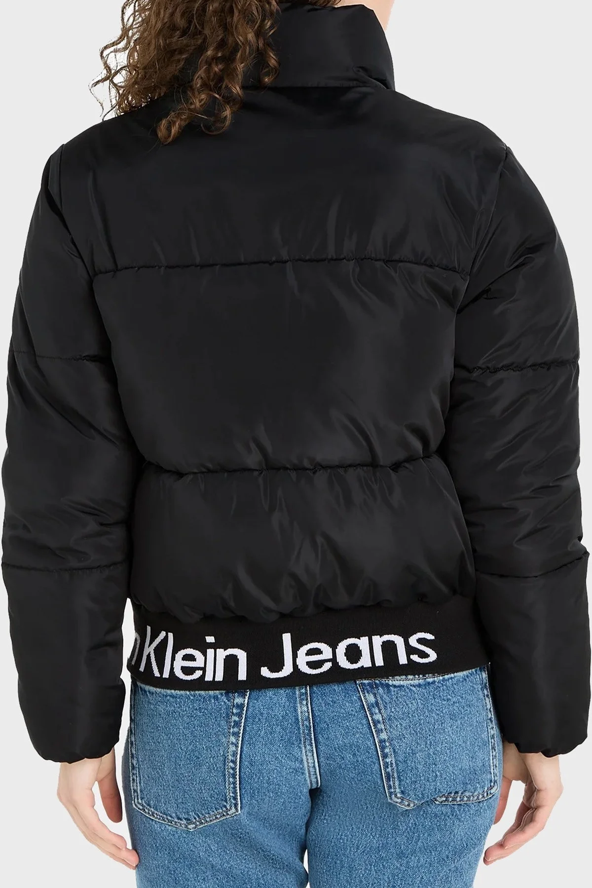 Calvin Klein Su Geçirmez Relaxed Fit Dik Yaka Bomber J20J222334BEH Bayan Mont J20J222334 BEH SİYAH - 2