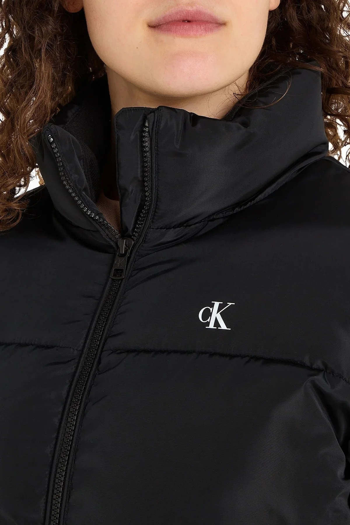 Calvin Klein Su Geçirmez Relaxed Fit Dik Yaka Bomber J20J222334BEH Bayan Mont J20J222334 BEH SİYAH - 3