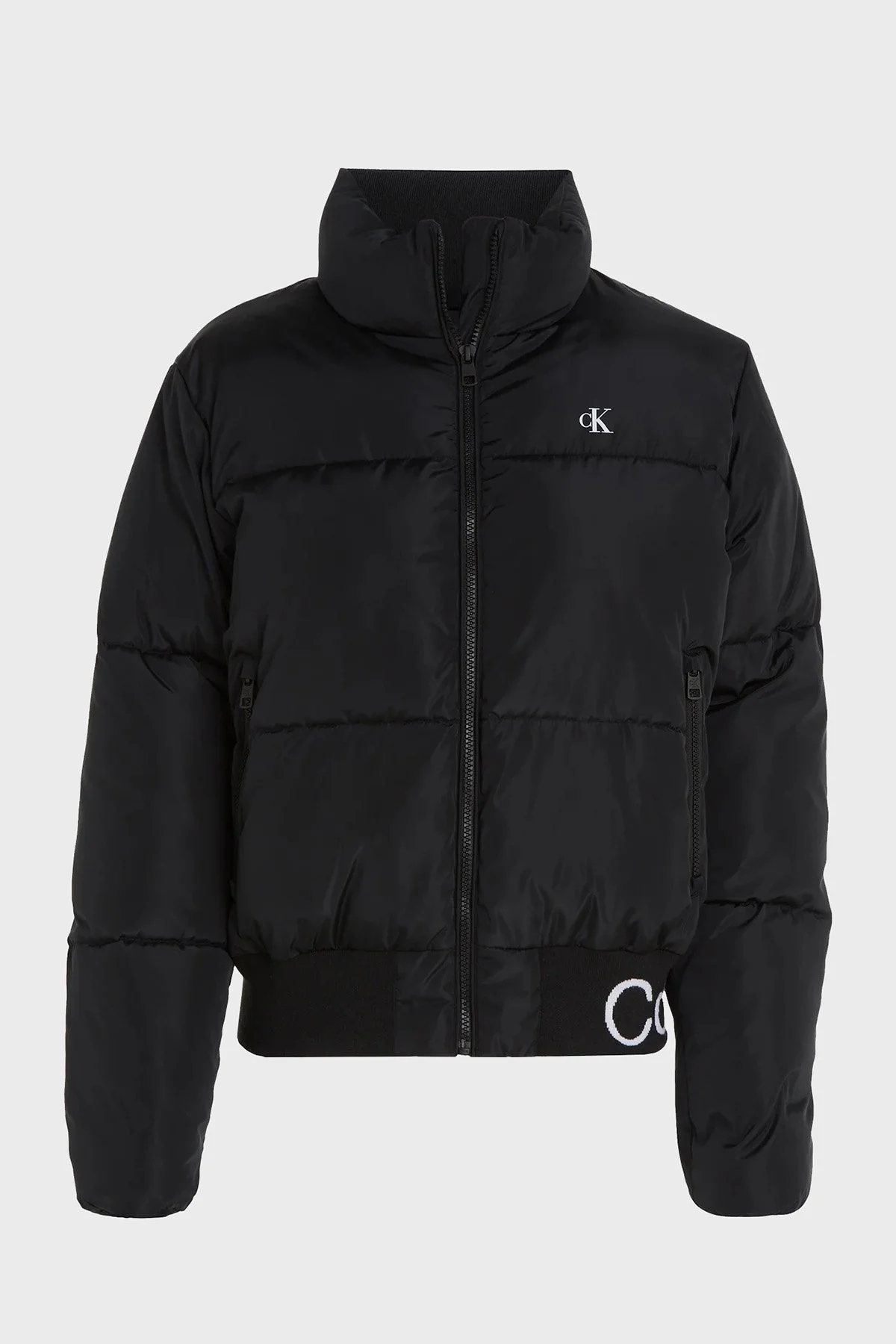 Calvin Klein Su Geçirmez Relaxed Fit Dik Yaka Bomber J20J222334BEH Bayan Mont J20J222334 BEH SİYAH - 4