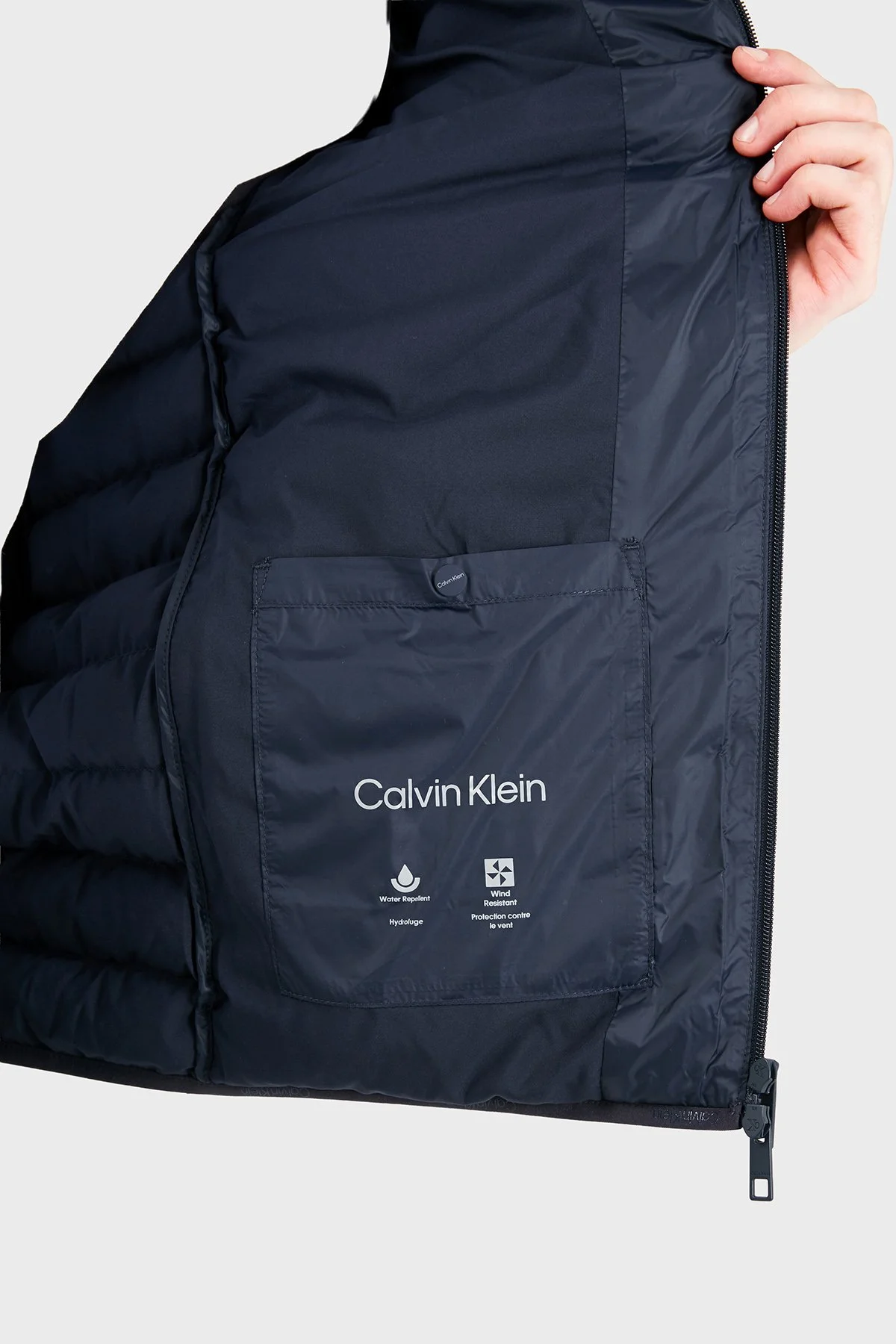 Calvin Klein Su İtici Regular Fit Dik Yaka Kapitoneli LV04LH529GCEF Erkek Yelek LV04LH529G CEF Lacivert - 6