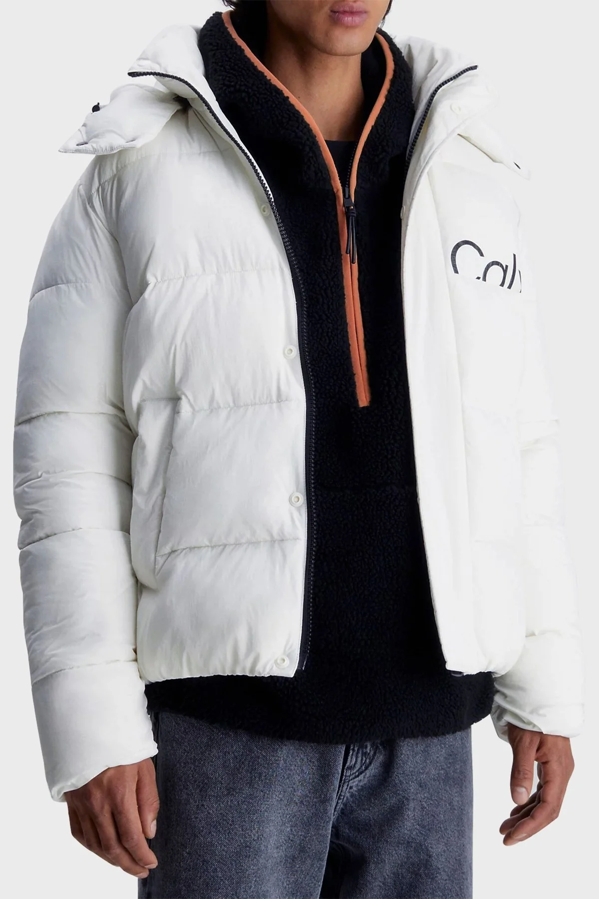 Calvin Klein Su İtici Regular Fit Kapüşonlu Şişme J30J323708YBI Erkek Mont J30J323708 YBI BEYAZ - 1
