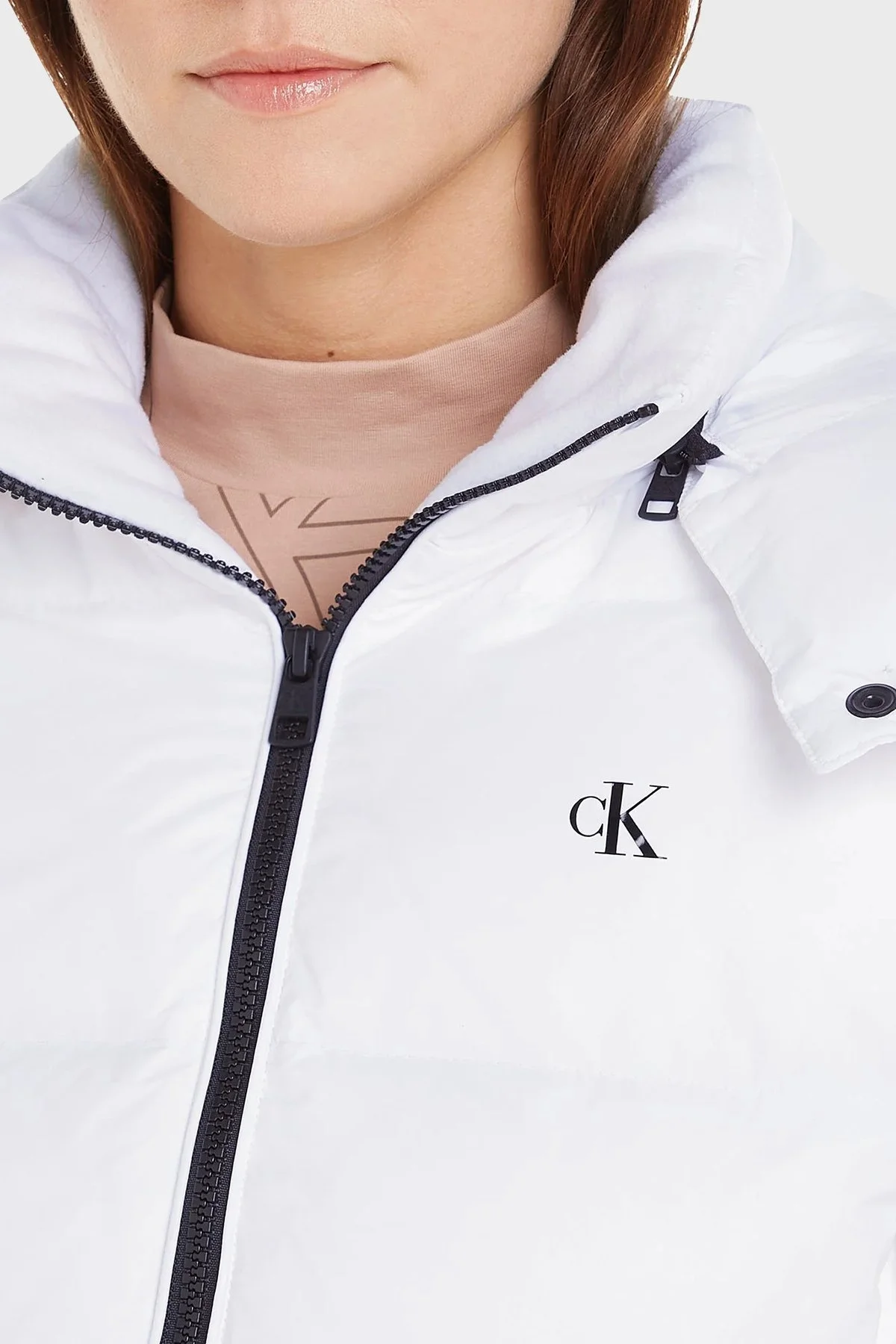 Calvin Klein Su İtici Regular Fit Kuş Tüyü Dolgulu Şişme J20J221646YAF Bayan Mont J20J221646 YAF BEYAZ - 3