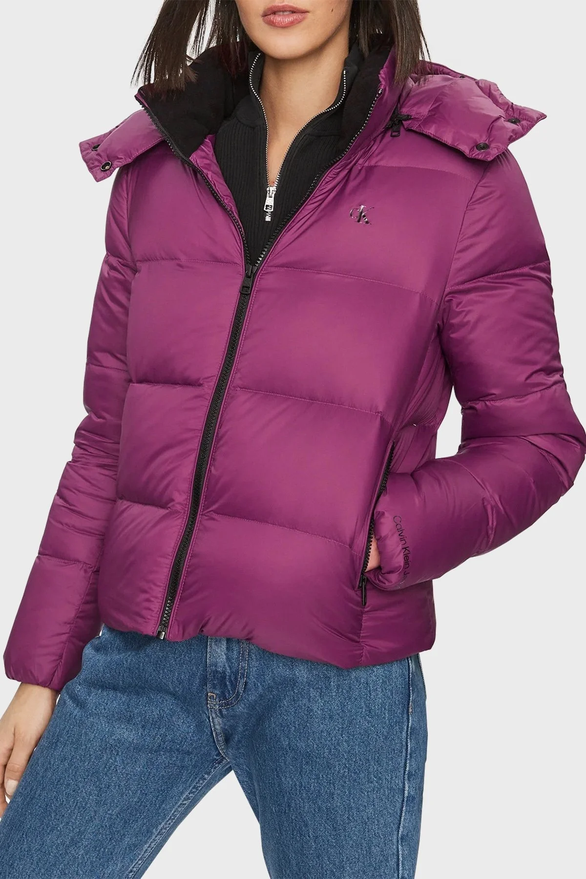 Calvin Klein Su İtici Regular Fit Kuş Tüyü Şişme J20J221646VAC Bayan Mont J20J221646 VAC MÜRDÜM - 1
