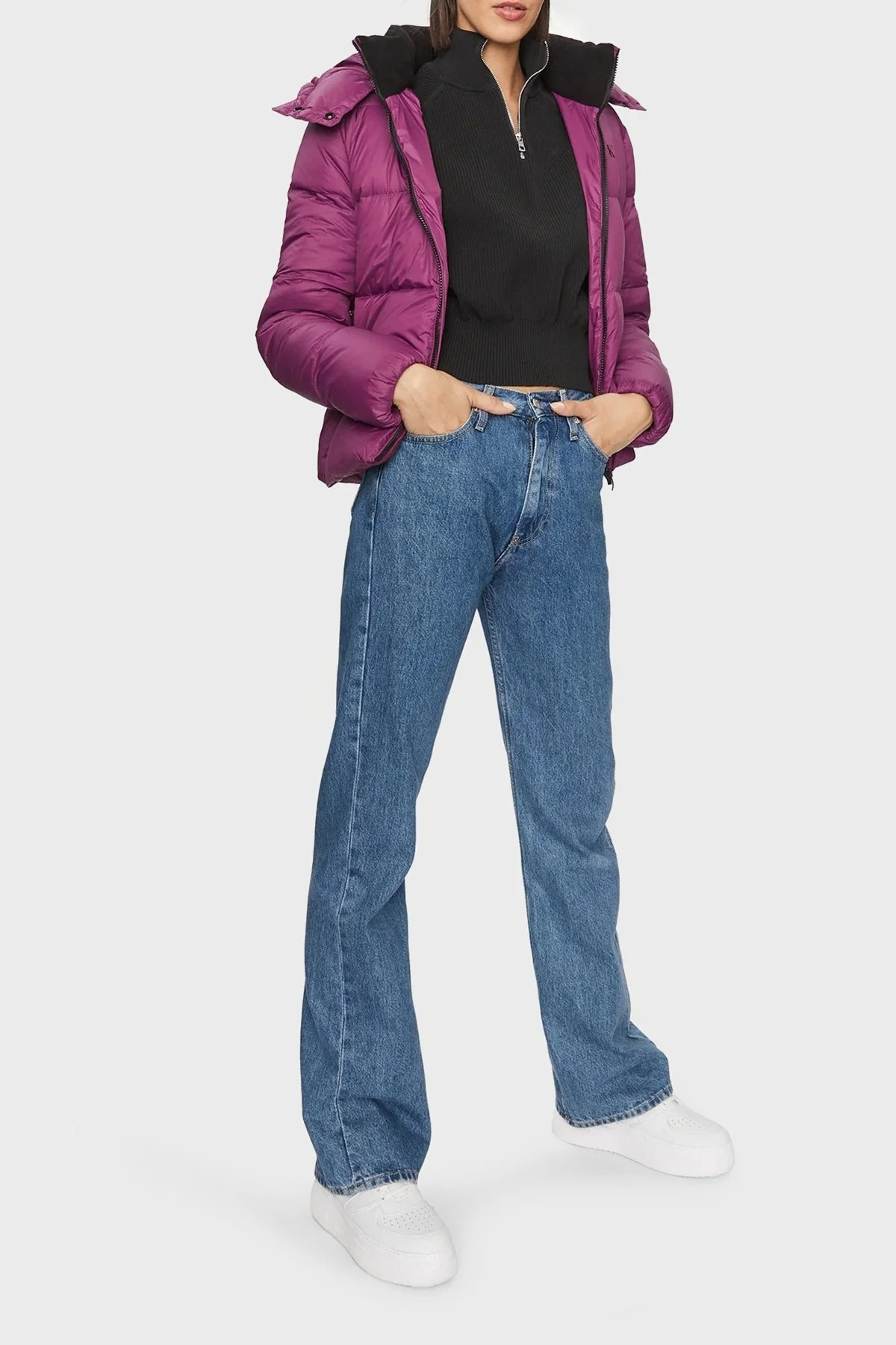 Calvin Klein Su İtici Regular Fit Kuş Tüyü Şişme J20J221646VAC Bayan Mont J20J221646 VAC MÜRDÜM - 3