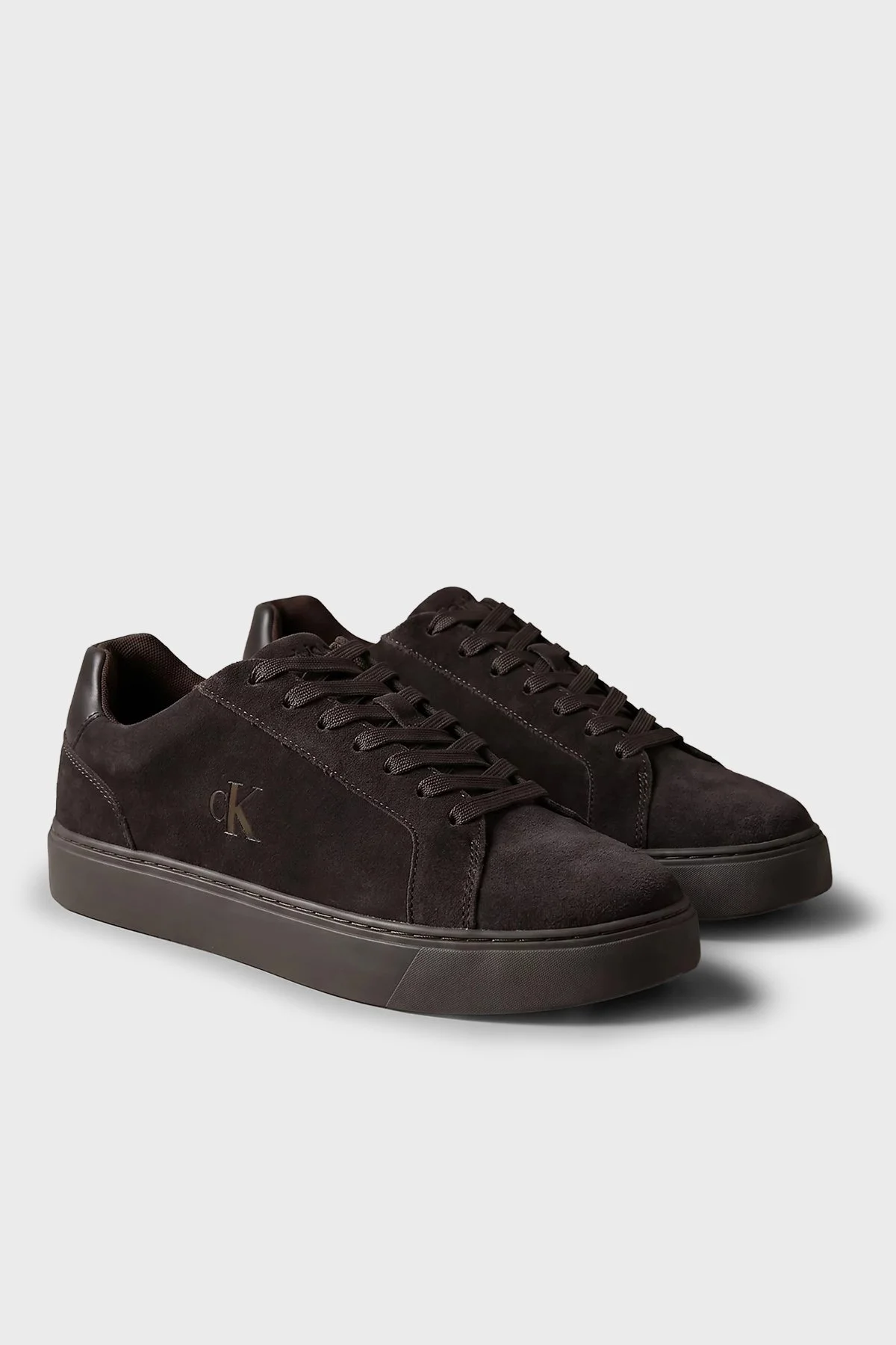 Calvin Klein Süet Bağcıklı Sneaker YM0YM014340KR Erkek Ayakkabı YM0YM01434 0KR Koyu kahve - 3