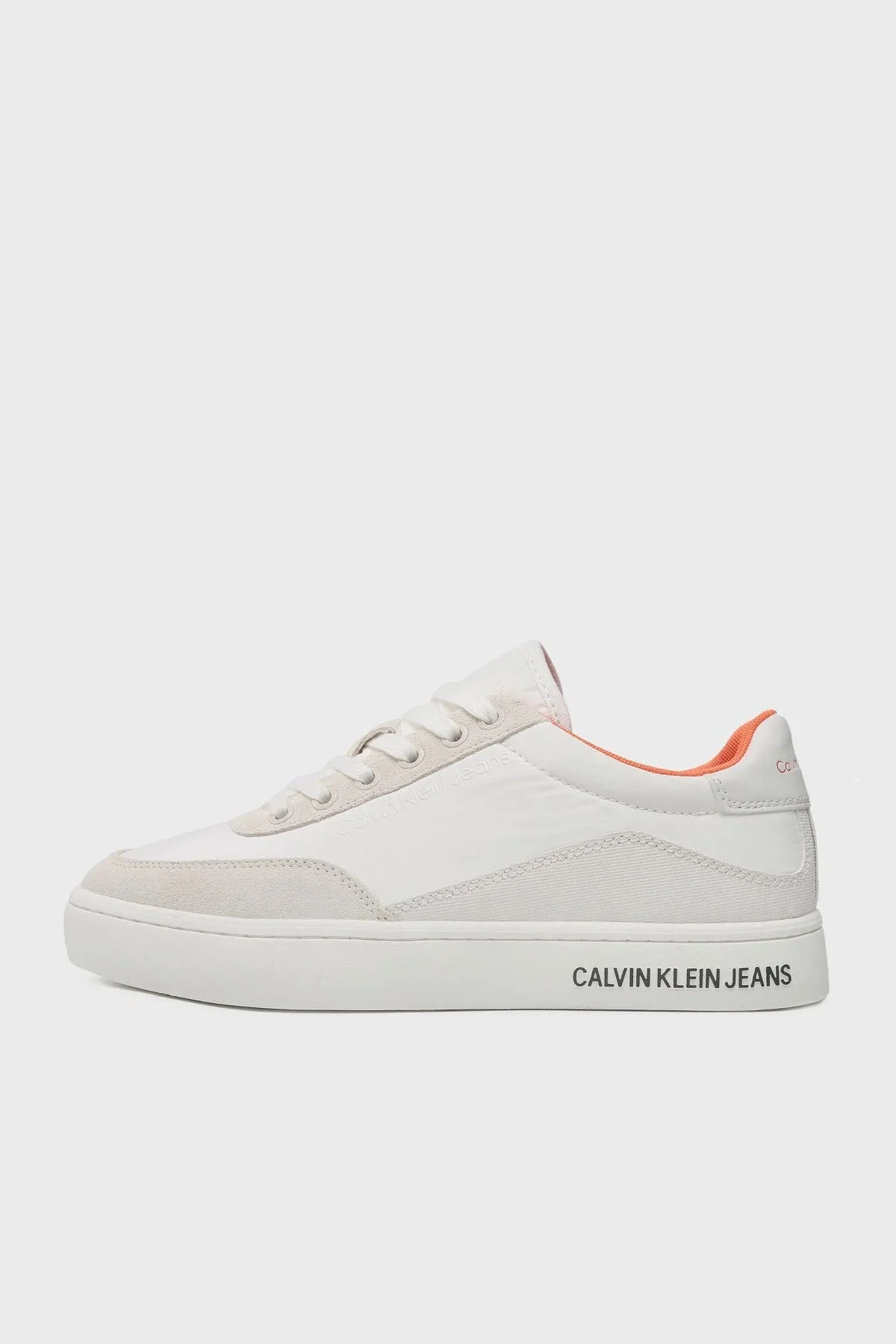 Calvin Klein Süet Detaylı Logolu Sneaker YM0YM006690LD Erkek Ayakkabı YM0YM00669 0LD Beyaz-Krem - 8