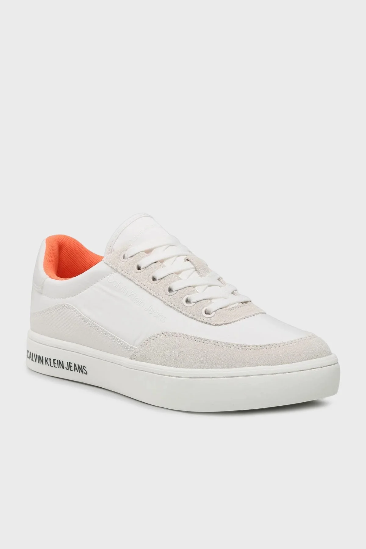 Calvin Klein Süet Detaylı Logolu Sneaker YM0YM006690LD Erkek Ayakkabı YM0YM00669 0LD Beyaz-Krem - 10