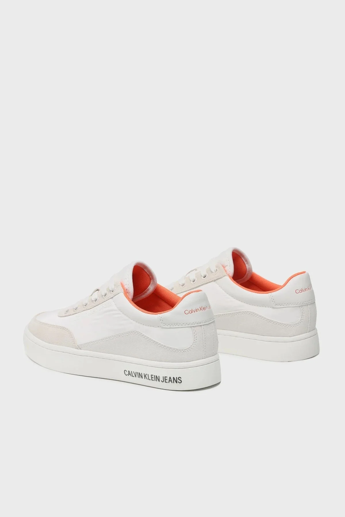 Calvin Klein Süet Detaylı Logolu Sneaker YM0YM006690LD Erkek Ayakkabı YM0YM00669 0LD Beyaz-Krem - 11