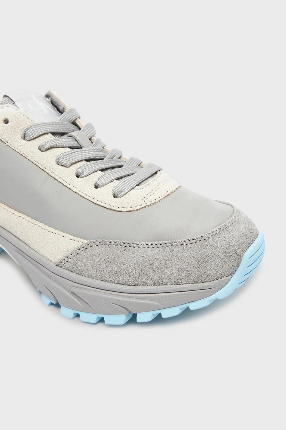 Calvin Klein Süet Detaylı Logolu Sneaker YW0YW018520IP Bayan Ayakkabı YW0YW01852 0IP Gri-Krem - 12